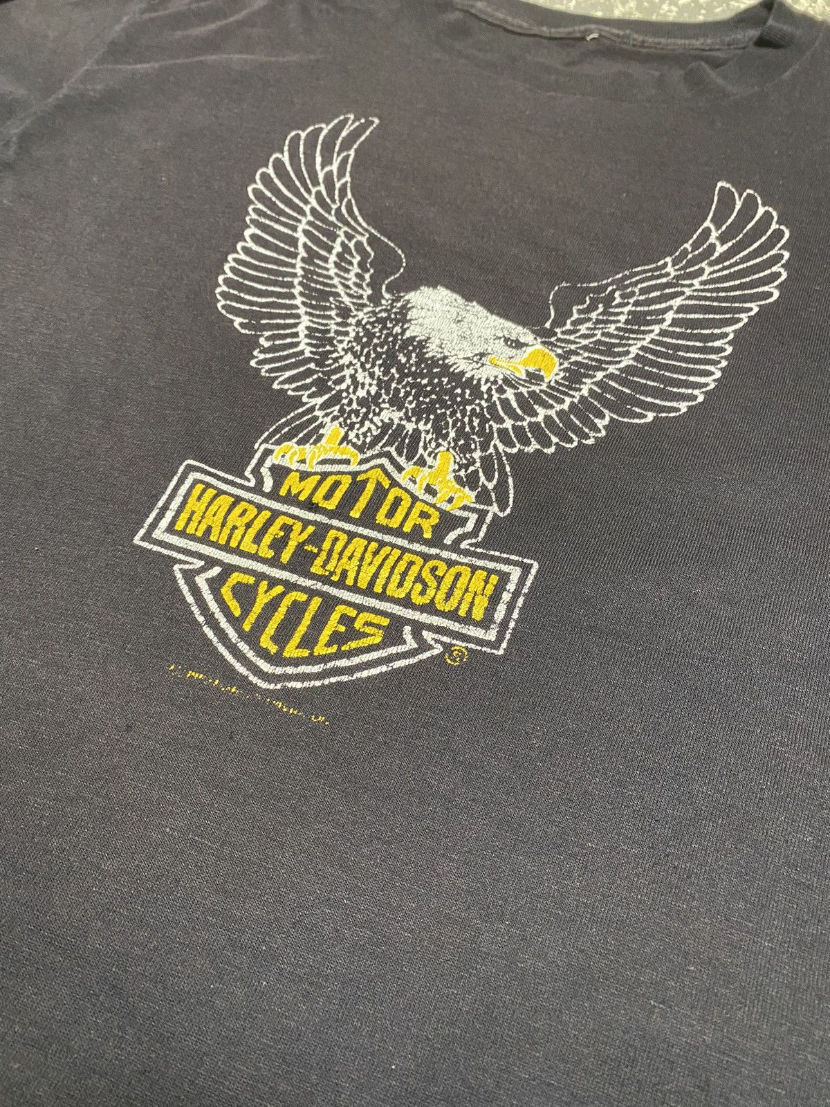 Harley Davidson × Vintage Vintage Harley Davidson Eagle 70s/80s Thin USA Tshirt Size US M / EU 48-50 / 2 - 22 Thumbnail