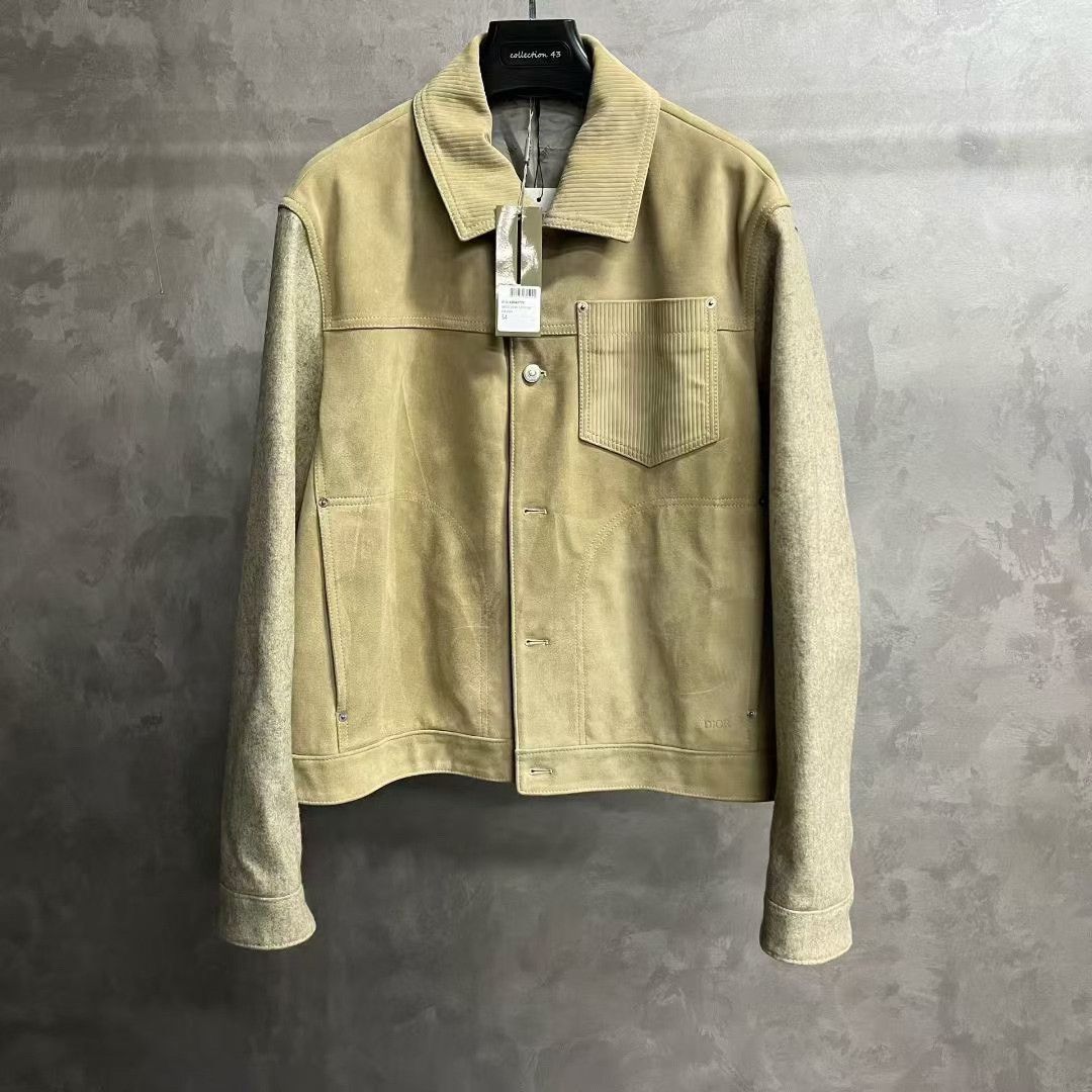 Dior Dior Retro Embroidered Beige Leather Jacket xxl Men Size US XXL / EU 58 / 5 - 1 Thumbnail