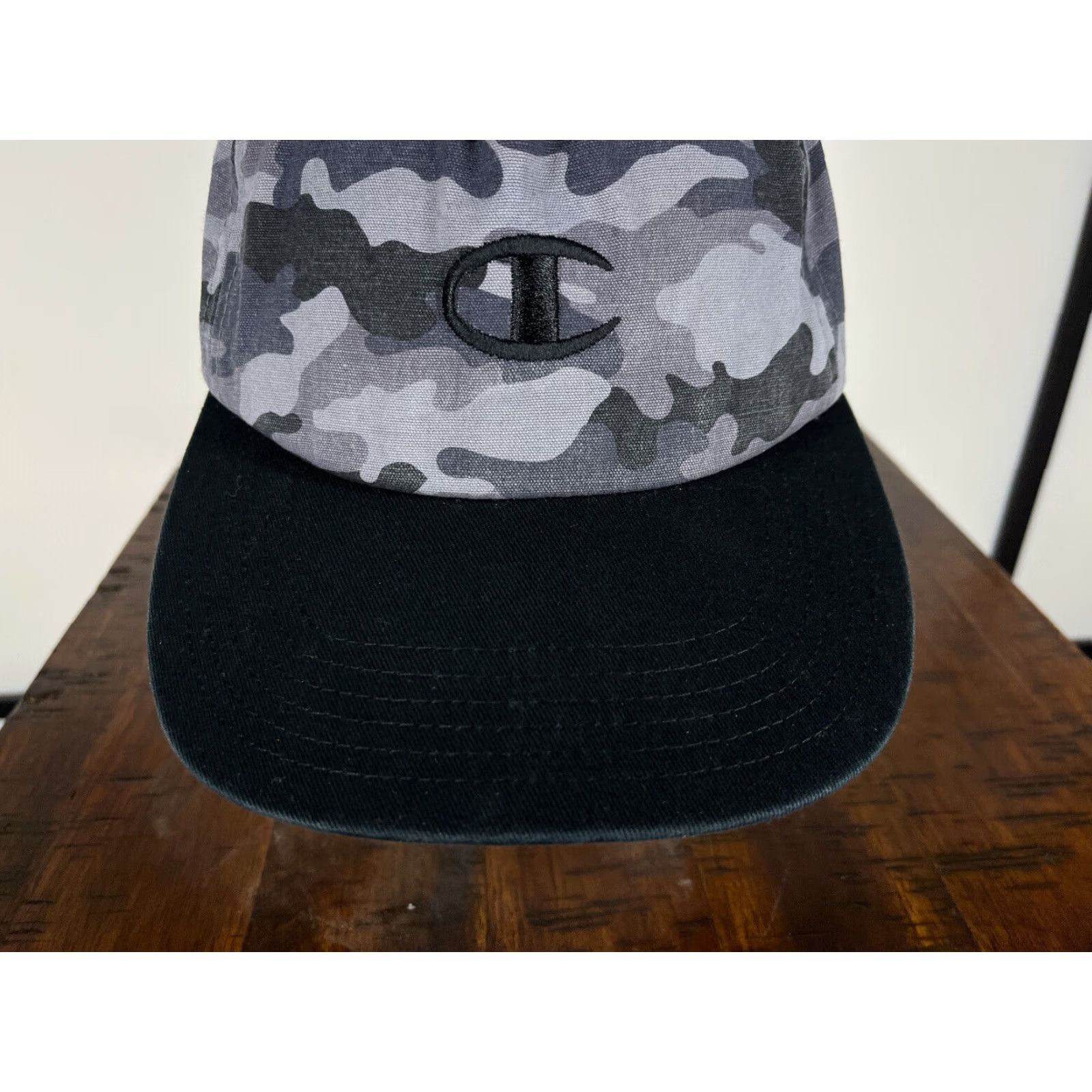 Champion Champion Hat Cap Snap Back Adult One Size Gray Camo Embroidered 100% Cotton Golf Mens Womens Boys Girls Size ONE SIZE - 3 Thumbnail