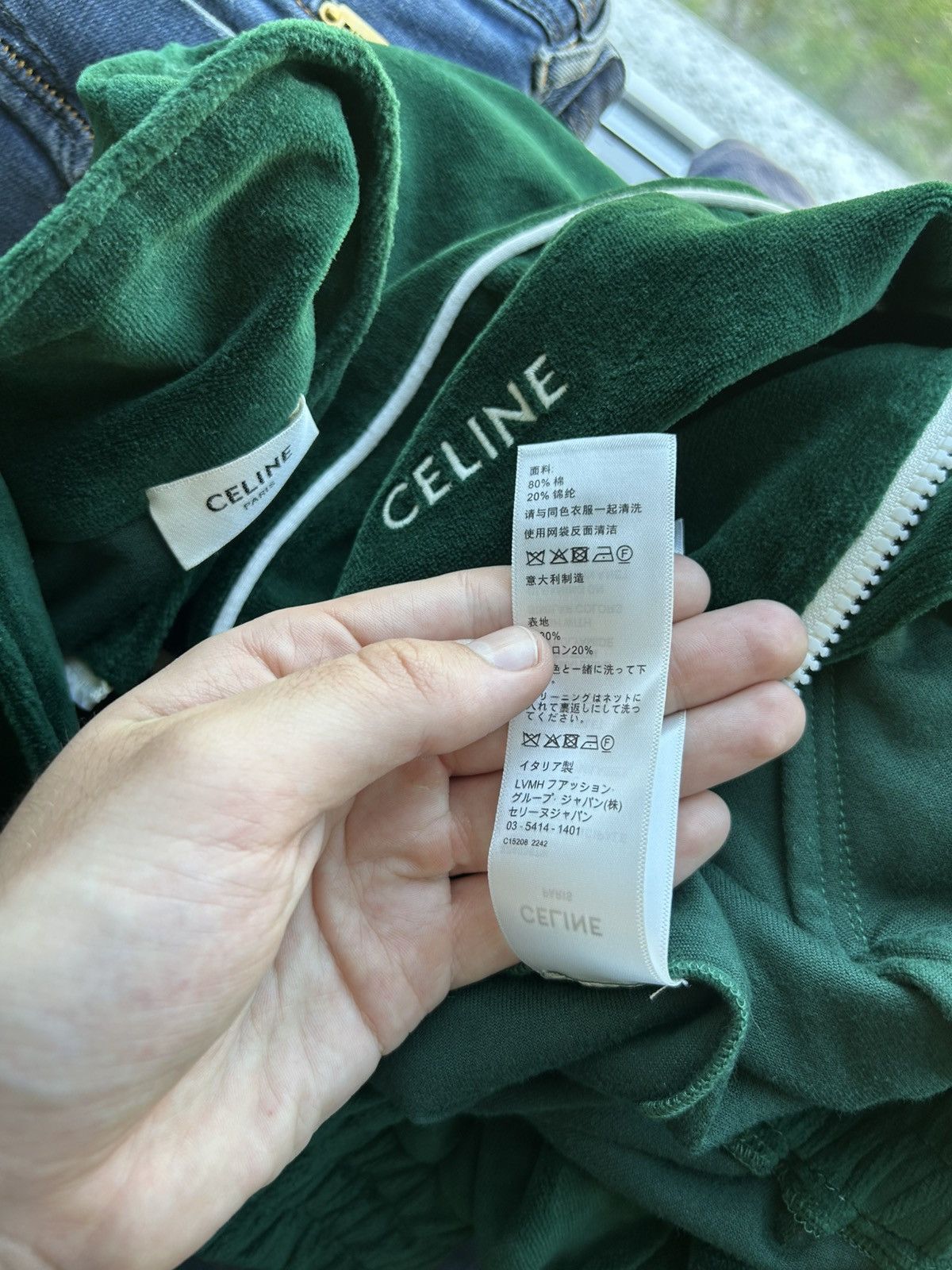 Celine Celine Paris Velour Sweat Zip Hoodie Luxury Style Men’s Sz M Size US M / EU 48-50 / 2 - 14 Thumbnail