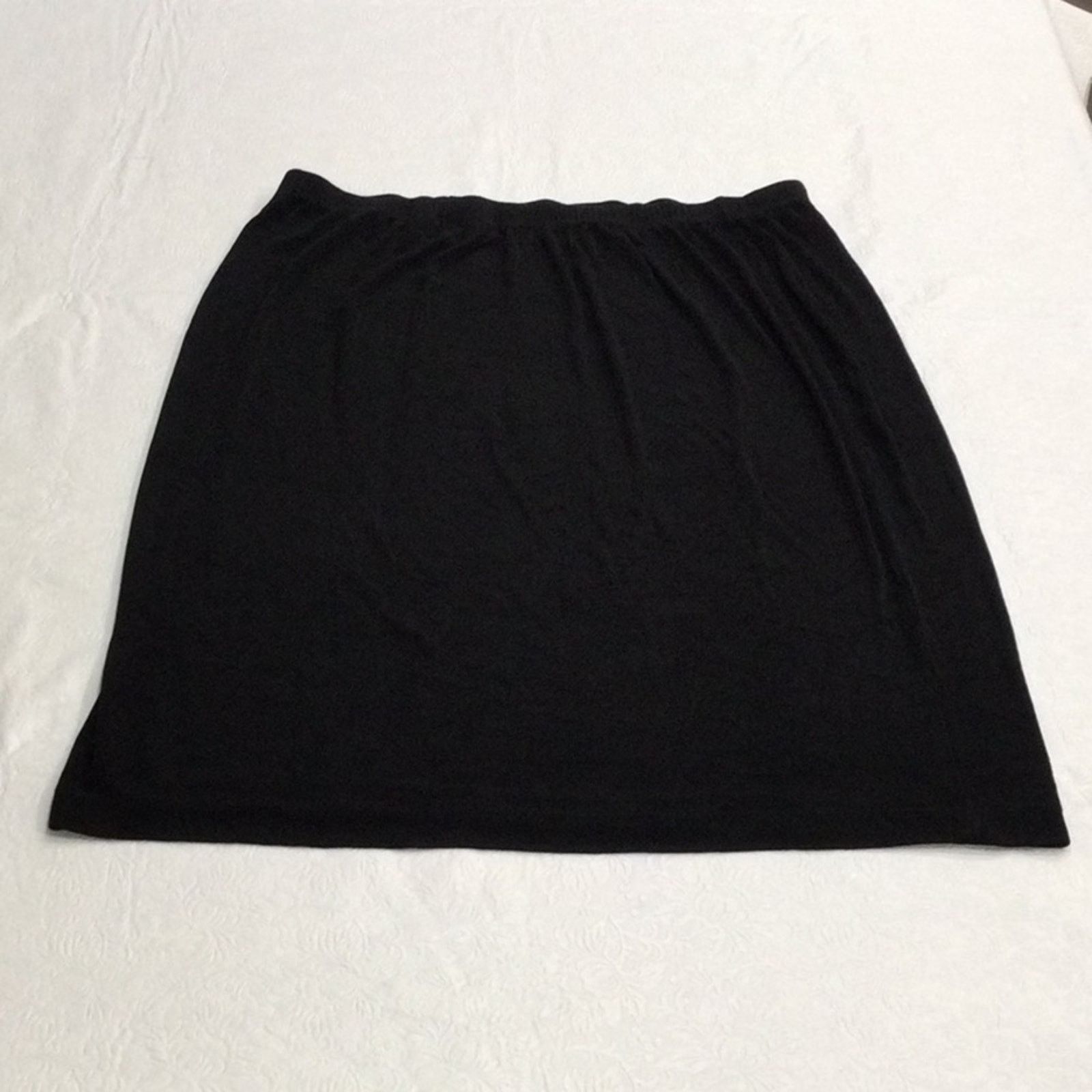 Chicos Chico's Travelers Black Elastic Waist Straight Skirt 3/XL/16 Size 38" / US 16 / IT 52 - 4 Thumbnail