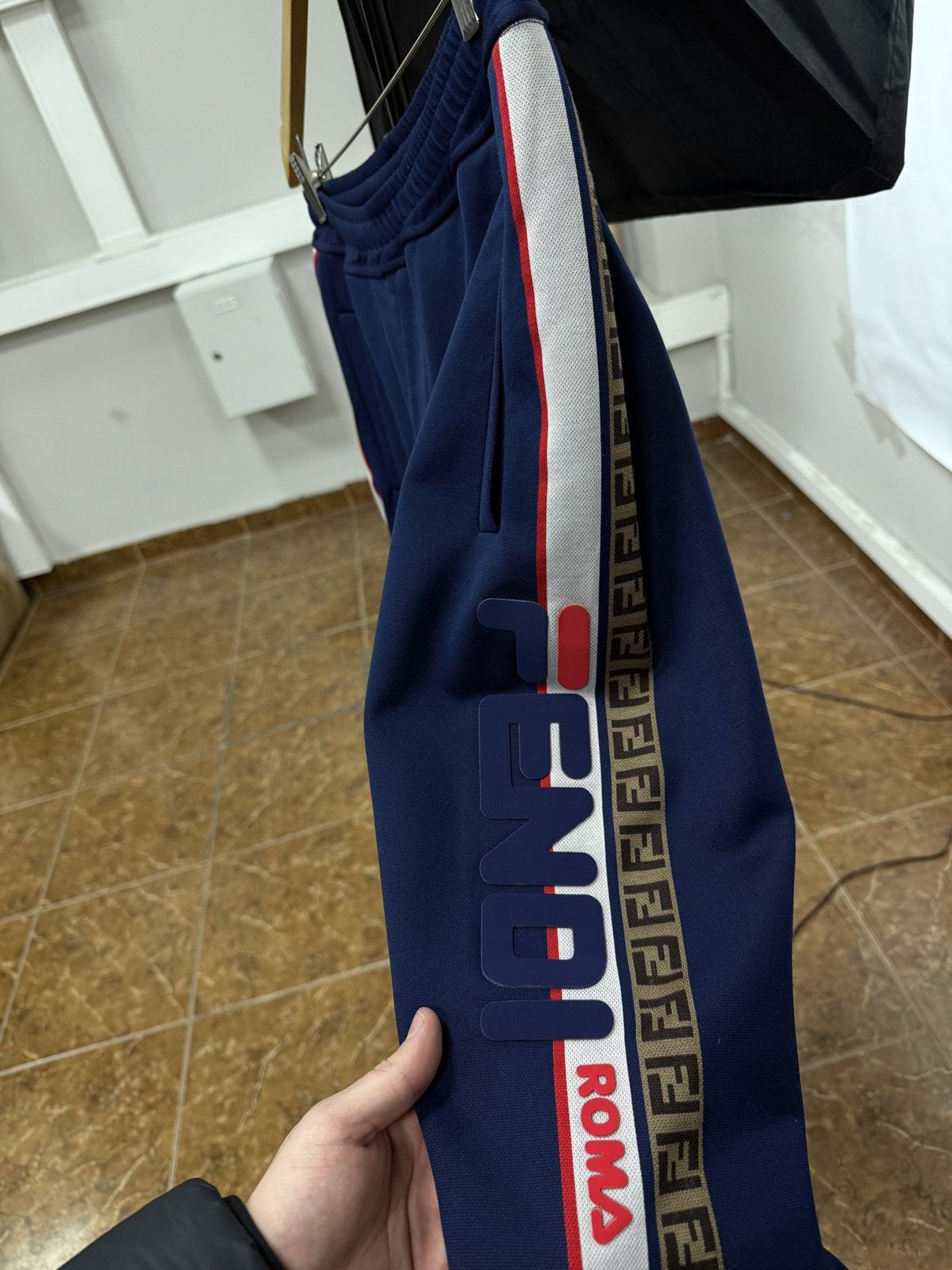 Fendi 🇮🇹 Fendi Fila FF Monogram Stripe Track Pants Made in Italy Size US 32 / EU 48 - 1 Thumbnail