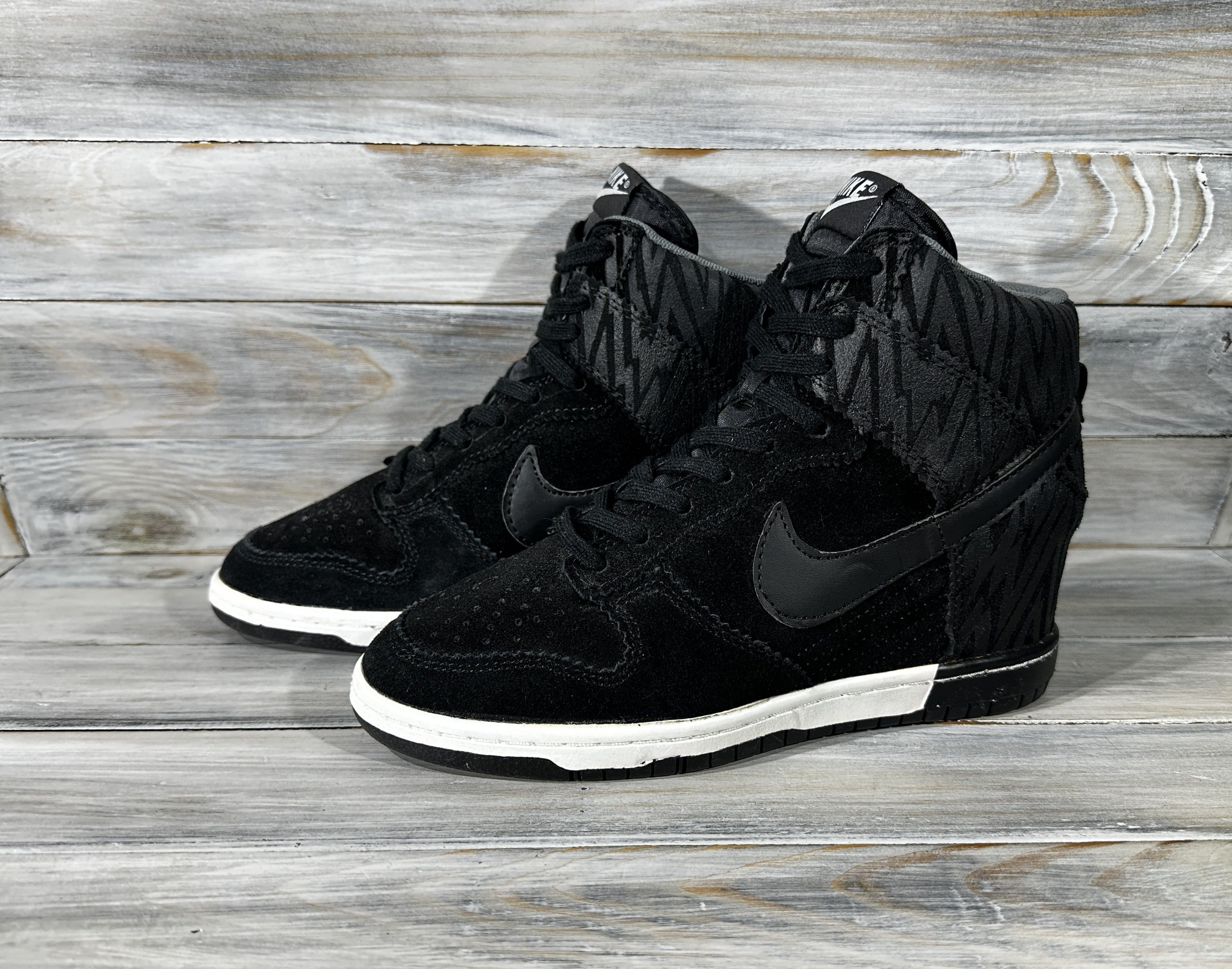 Nike Nike Dunk Sky Hi Wedge Women's Sneakers Black Sport Swoosh Size US 7 / IT 37 - 17 Thumbnail