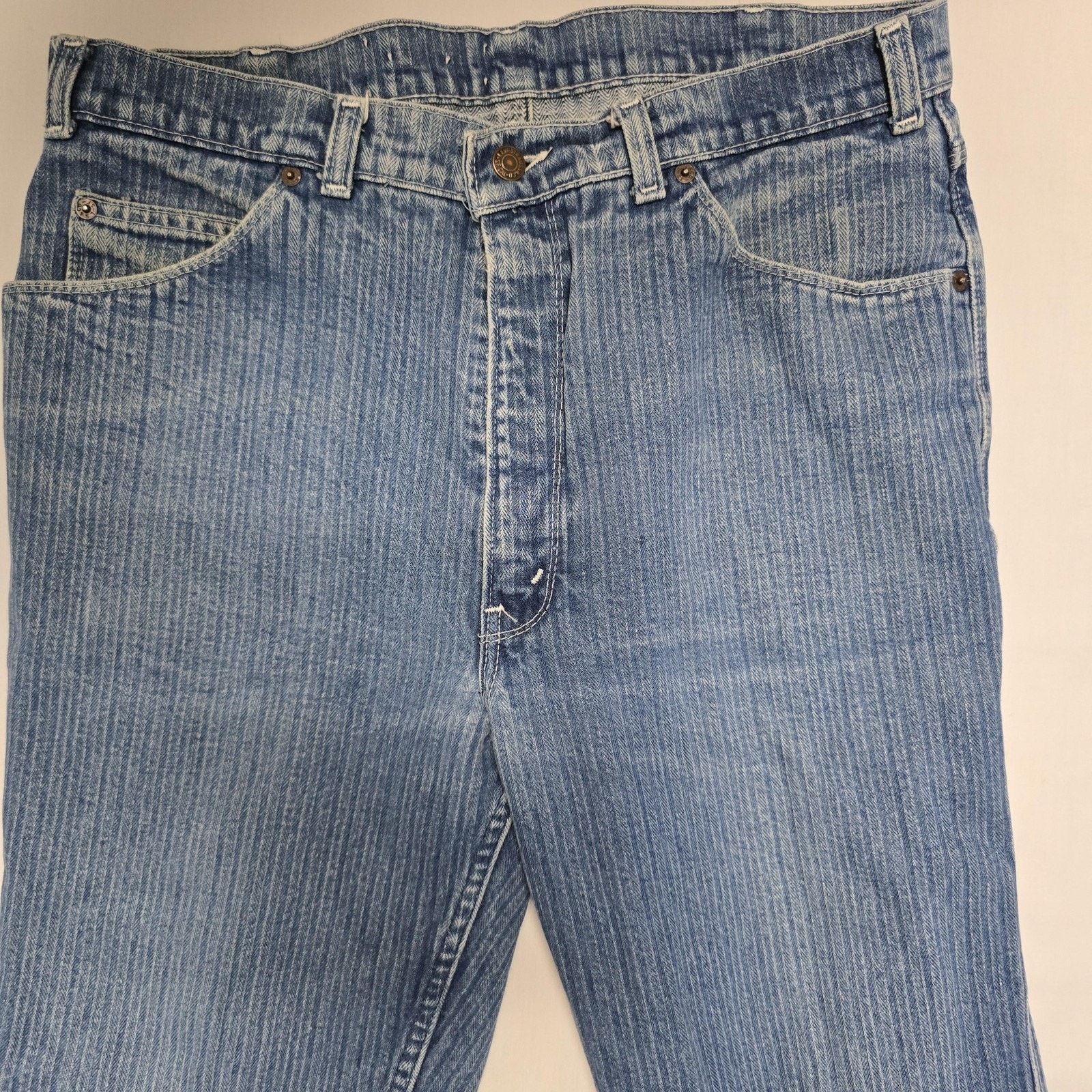 Levi's Vintage Levis Jeans 34x25 Blue Denim Straight Leg Pinstripe Size US 34 / EU 50 - 6 Thumbnail