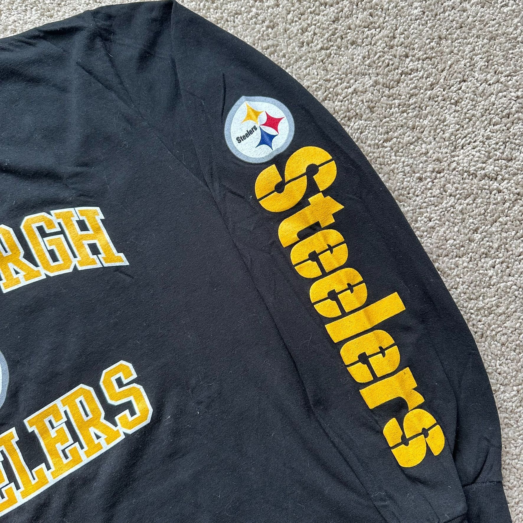 Vintage Vintage Majestic Pittsburgh Steelers T-Shirt Black Long Slee Size US XL / EU 56 / 4 - 3 Thumbnail