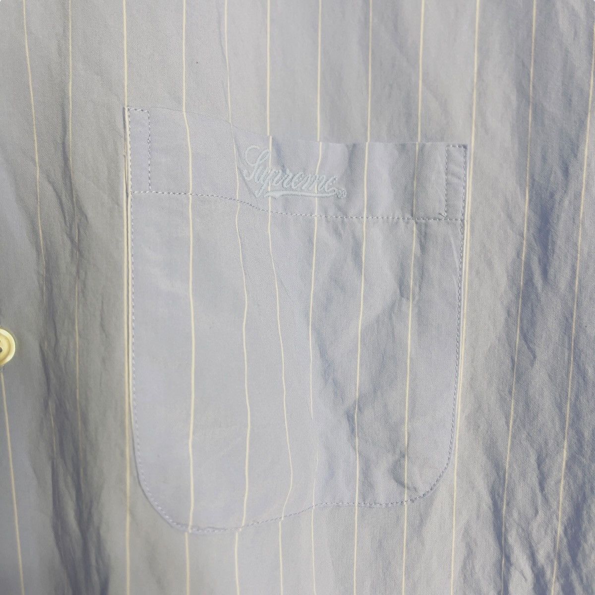 Supreme SUPREME STRIPED PAJAMA BLUE SHIRT SIZE L Size US L / EU 52-54 / 3 - 4 Thumbnail