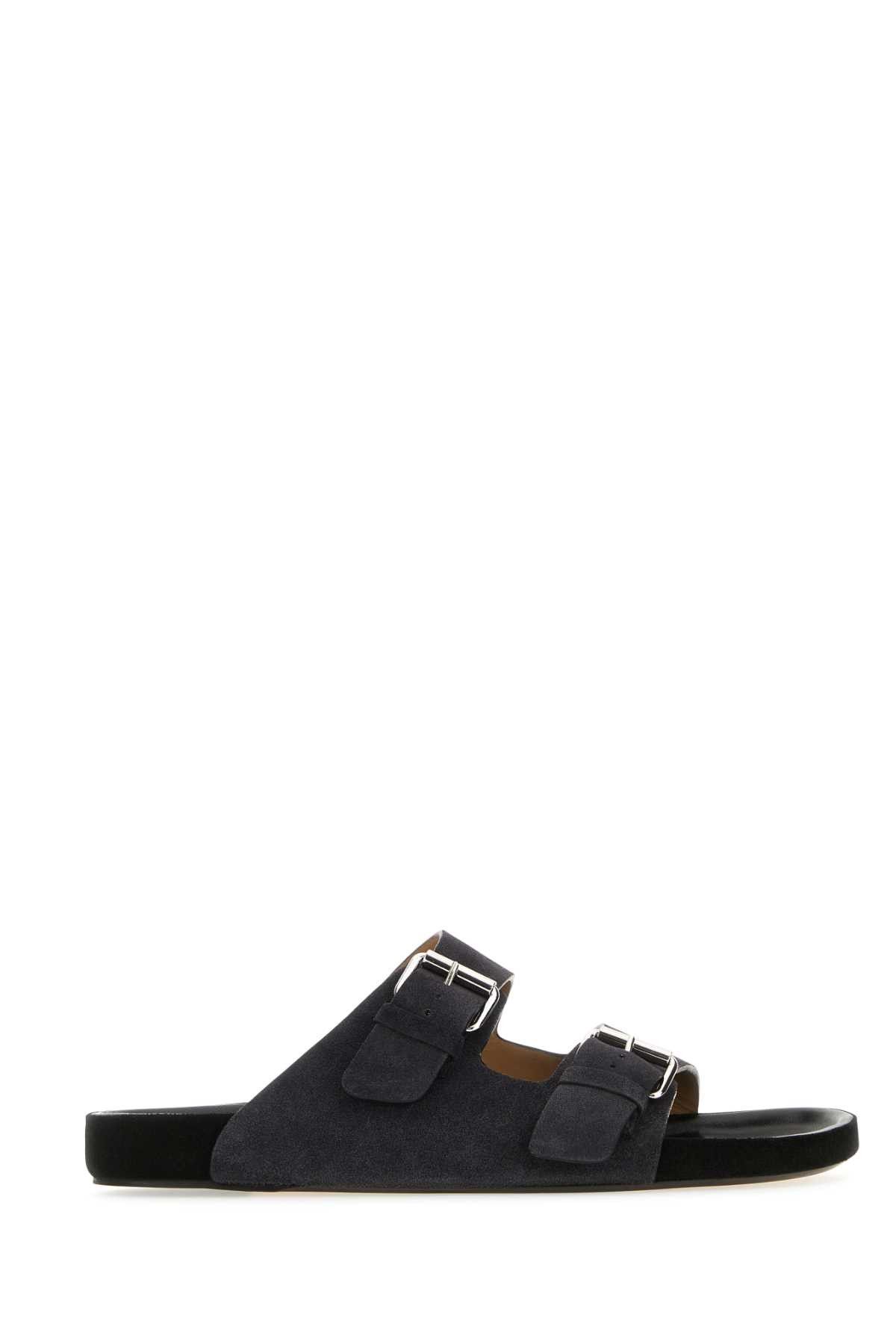 image of Isabel Marant Slate Suede Lekson Slippers in Black, Men's (Size 8)