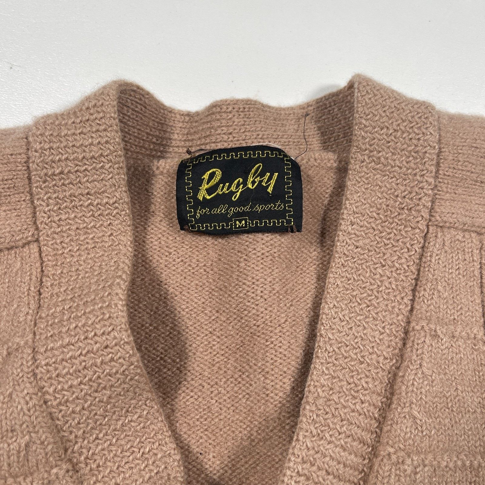Vintage Vintage 80s Rugby Sports Brown Golf Cardigan Sweater Medium Size M / US 6-8 / IT 42-44 - 3 Thumbnail