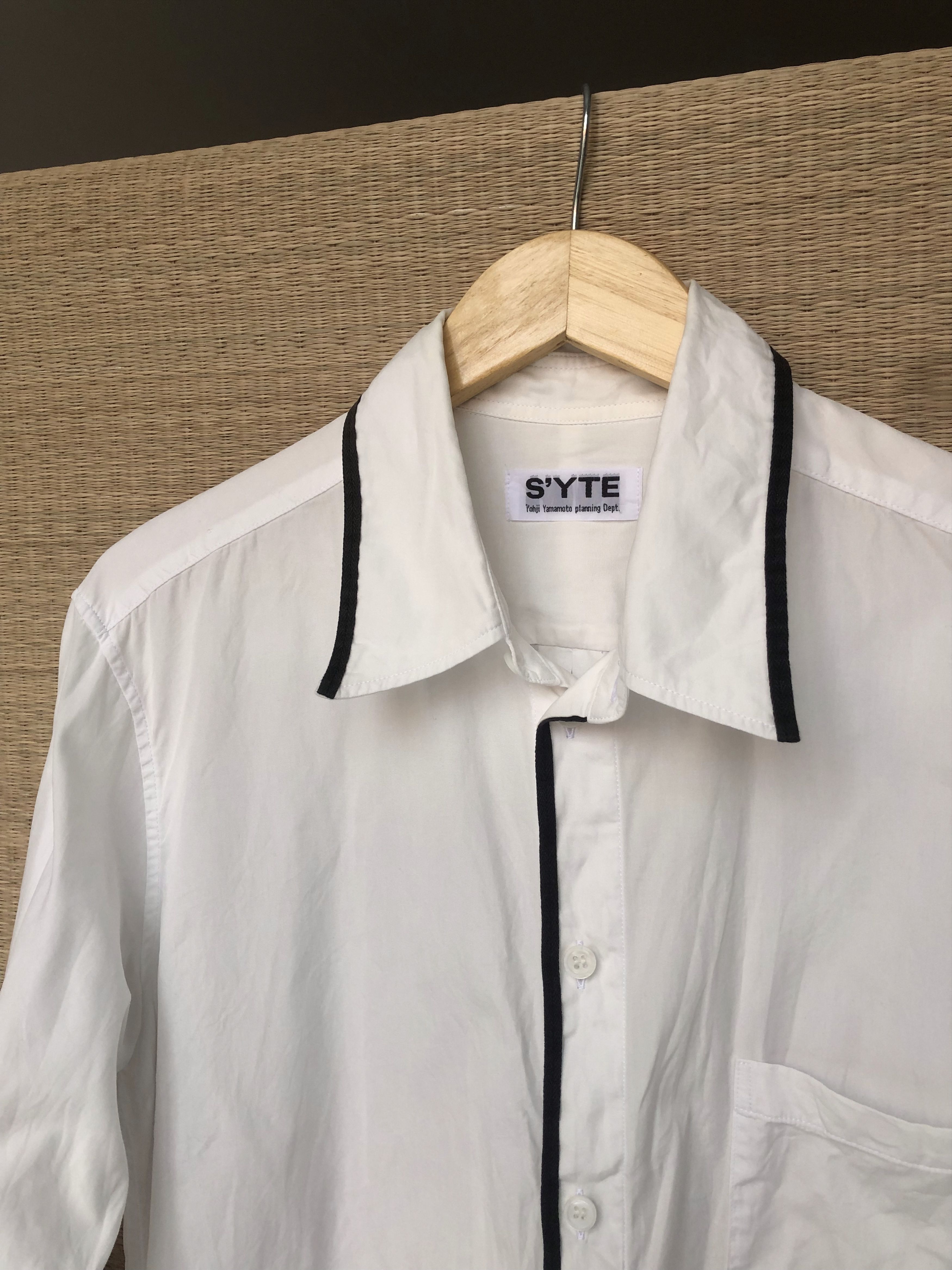 Yohji Yamamoto black pipping white shirt Size US M / EU 48-50 / 2 - 2 Thumbnail