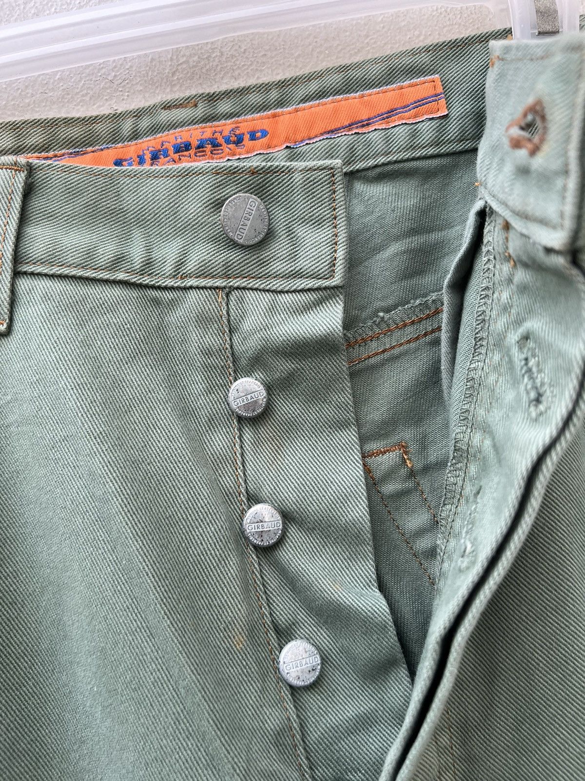 Marithe + Francois Girbaud Vintage 90s MFG Sun Fade Green Denim Baggy Jeans Size US 32 / EU 48 - 9 Thumbnail