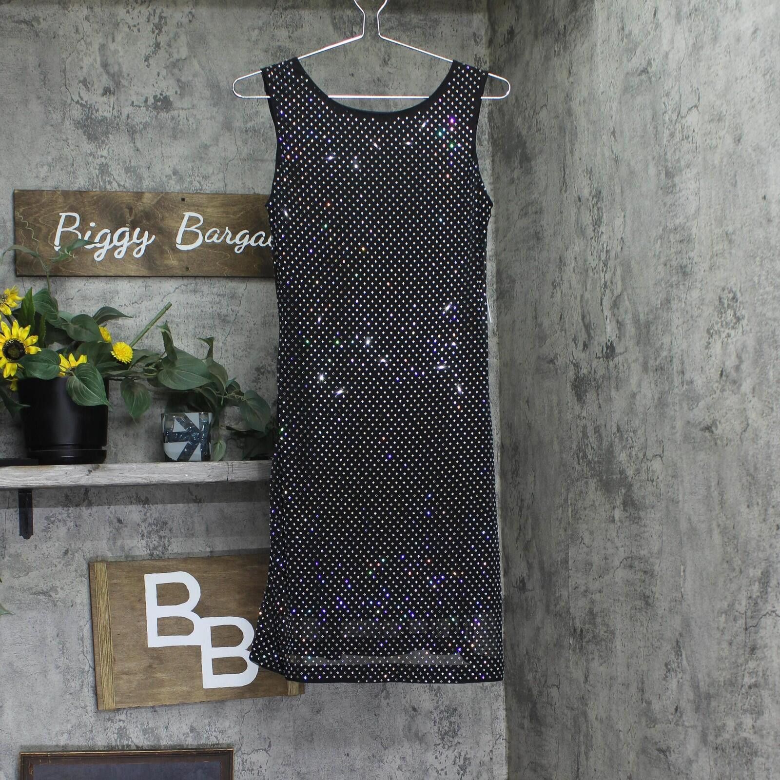 DKNY Nwt Dkny Studded Cowl-back Side Zip Dress Black / Silver 6p Size M / US 6-8 / IT 42-44 - 1 Thumbnail