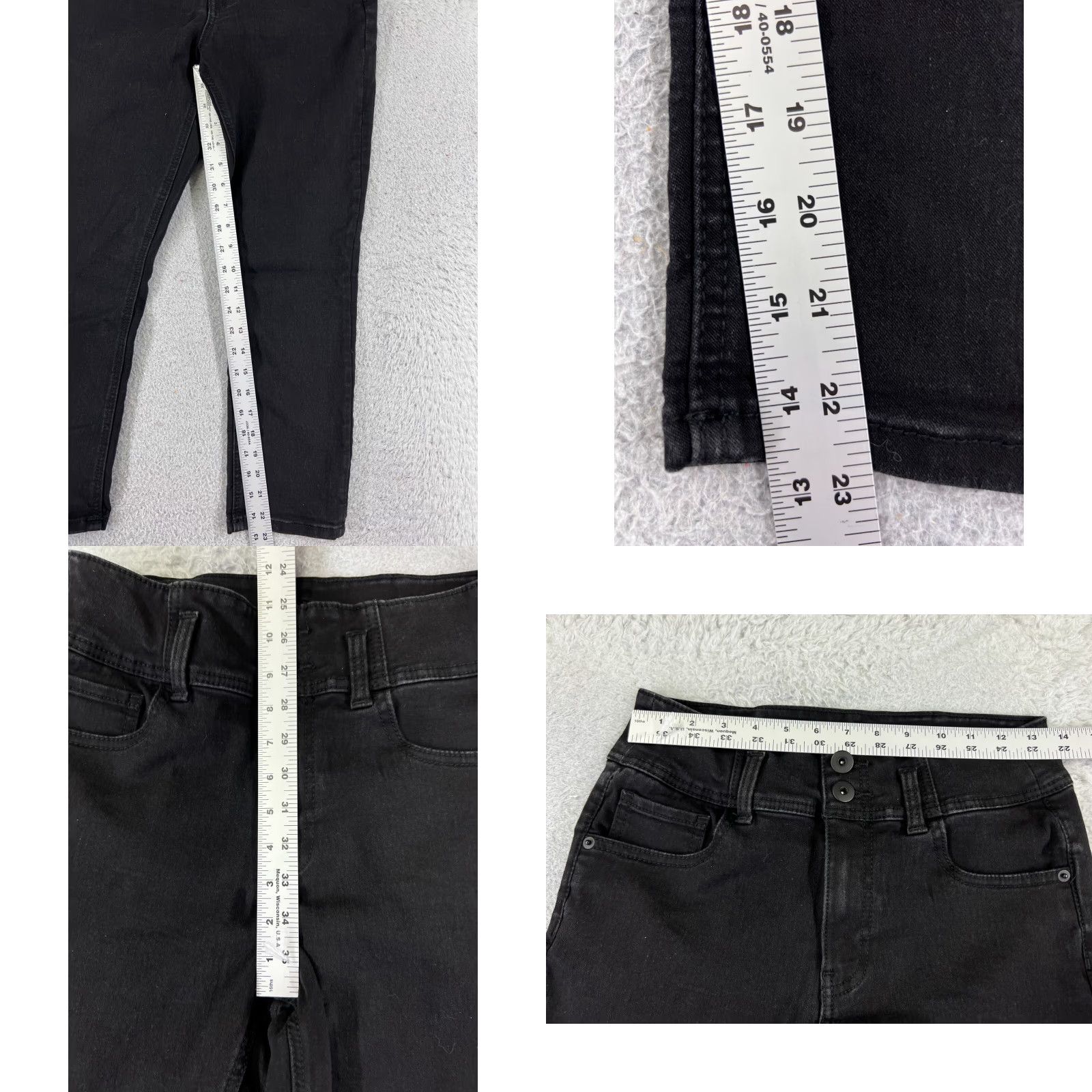 Vintage No Boundaries Jeans Women Black Denim 26x23 High Rise Crop Straight Leg 11 Regular 5-Pocket Cowboy Southwestern Designer Vintage No Size 32" / US 10 / IT 46 - 8 Thumbnail