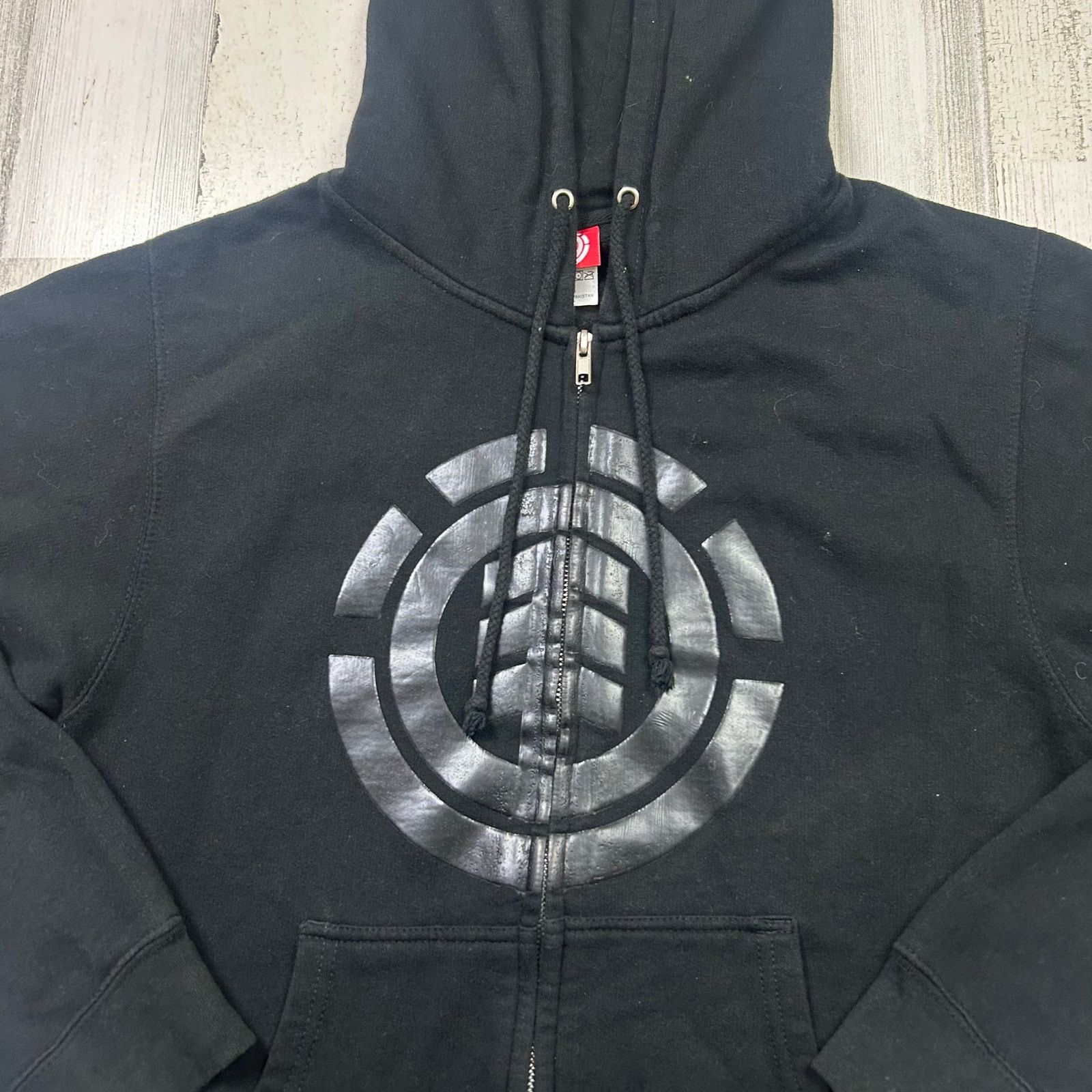 Element Element Skateboard Shiny Rubber Logo Y2K Black Hoodie Jacket Size US S / EU 44-46 / 1 - 4 Thumbnail