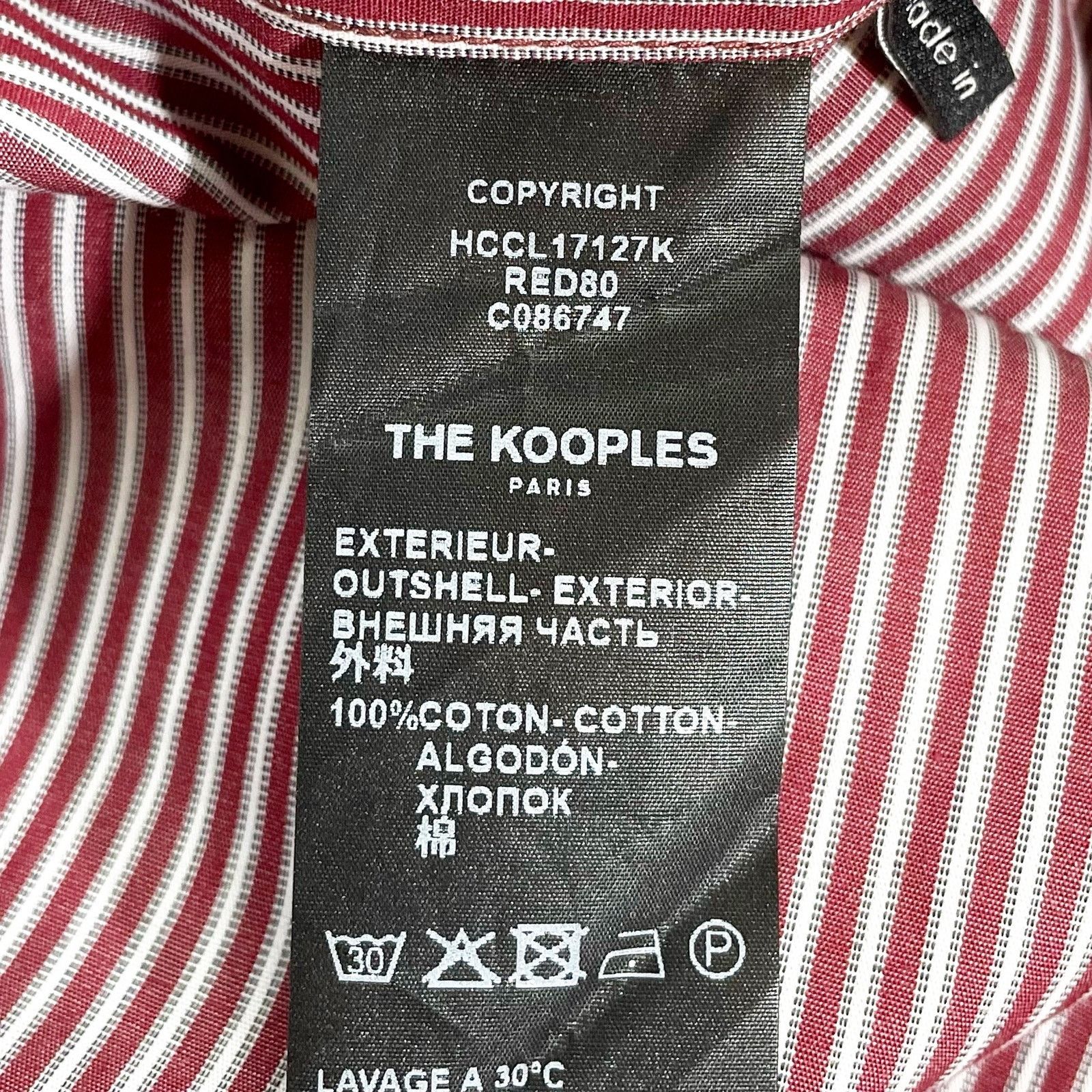 The Kooples The Kooples NWT Relaxed Valencia Burgundy Red Striped Shirt Size US S / EU 44-46 / 1 - 5 Thumbnail