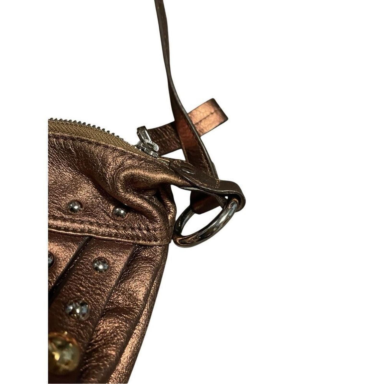 Designer B Makowsky bronze metallic studded crossbody purse Size ONE SIZE - 9 Thumbnail