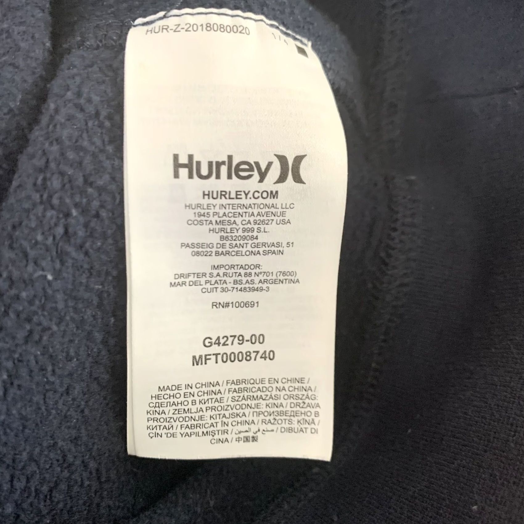 Hurley HURLEY Hoodie Mens Size Small Navy Blue Pullover Logo Hooded Sweatshirt Size US S / EU 44-46 / 1 - 4 Thumbnail