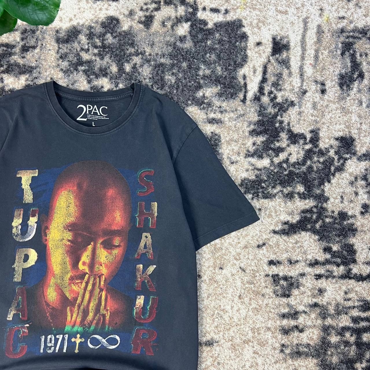 Rap Tees 2Pa Vintage Y2K Big Face Logo Rap T-Shirt Streetwear 1TS89 Size US L / EU 52-54 / 3 - 2 Thumbnail