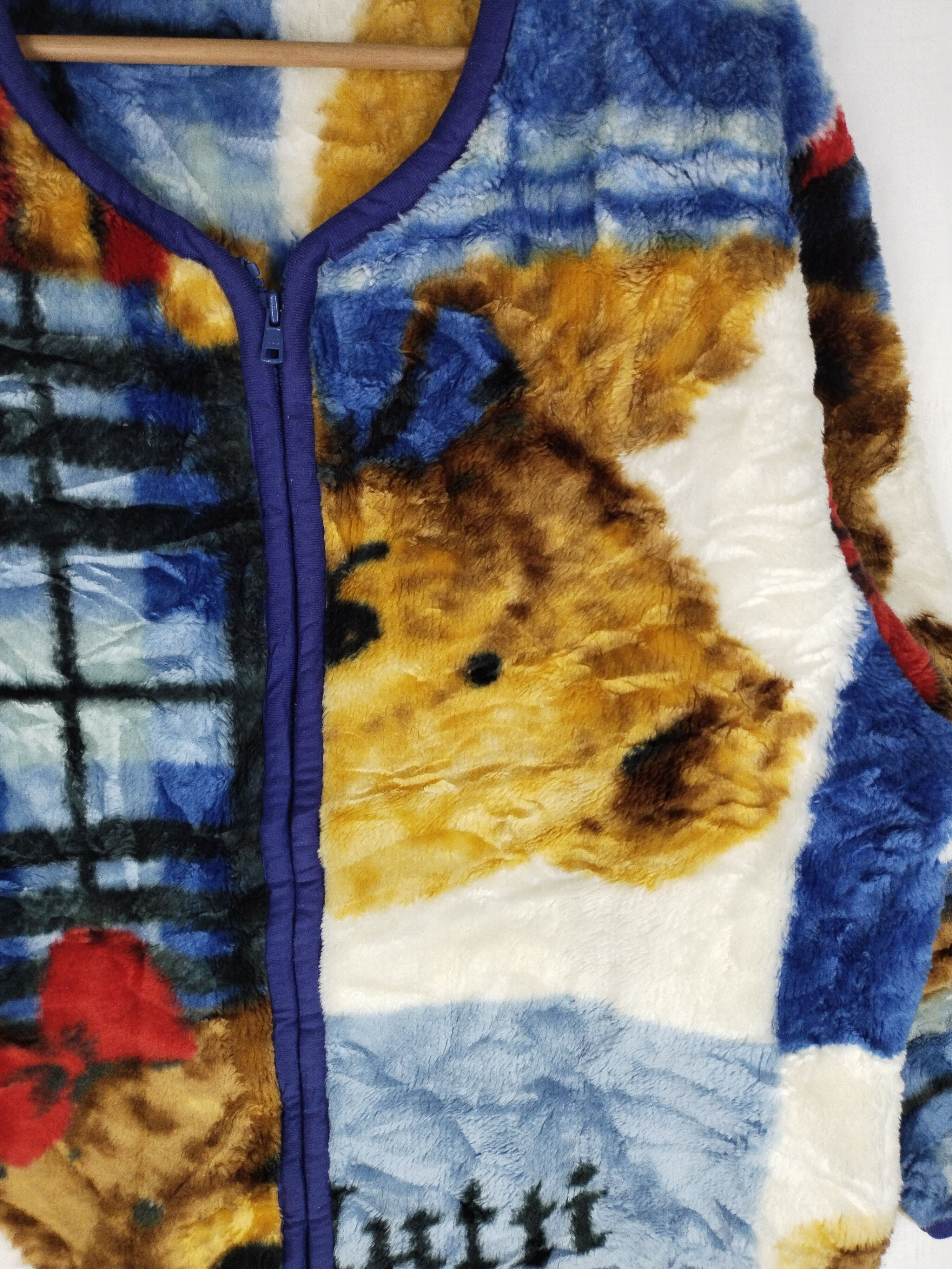 If Six Was Nine × Japanese Brand × Vintage Vintage Over Print Bears Wool Zipper Jacket Size US L / EU 52-54 / 3 - 3 Thumbnail