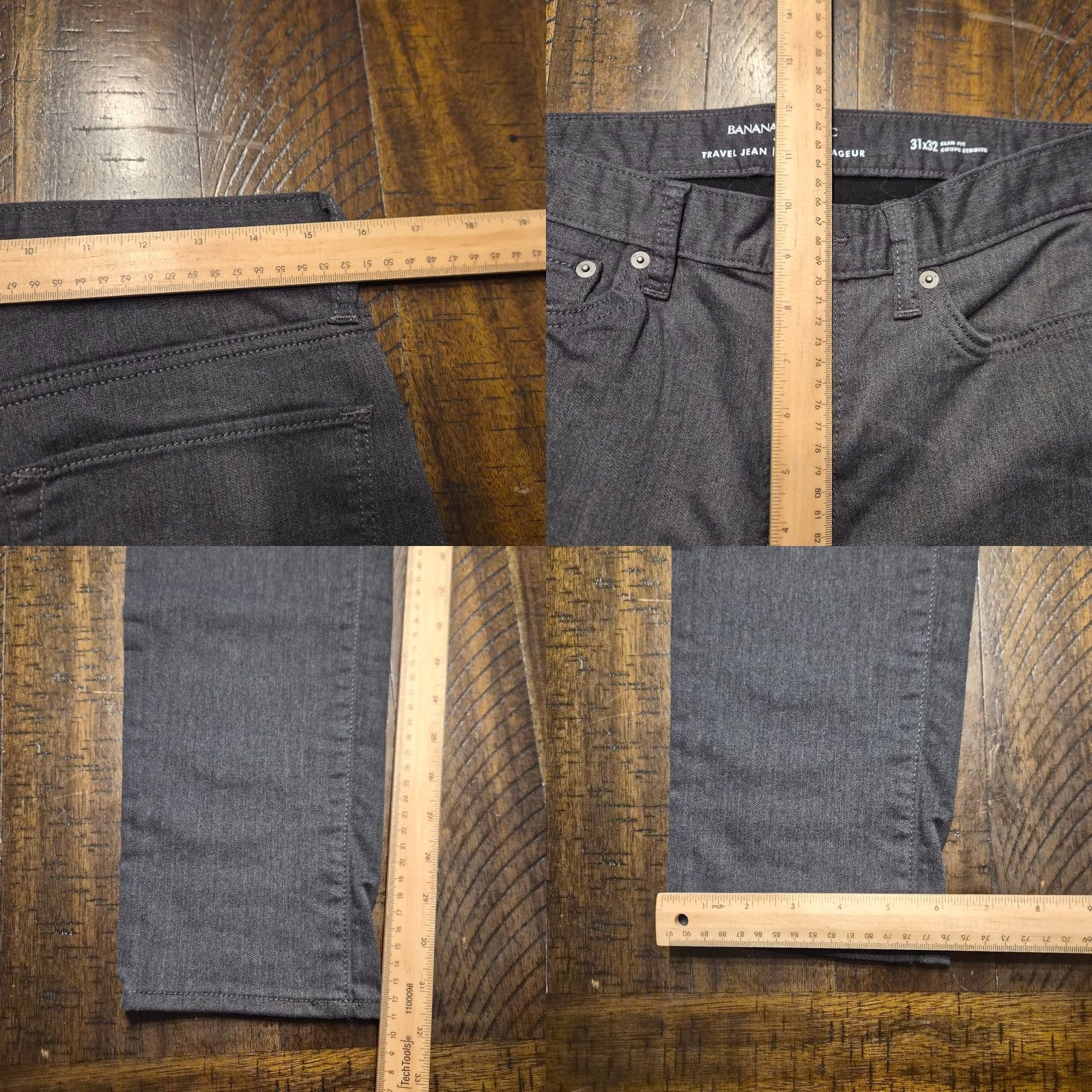 Banana Republic Banana Republic Mens Traveler Jeans 31x32 Gray Slim Fit Stretch Pants Size US 31 - 8 Thumbnail