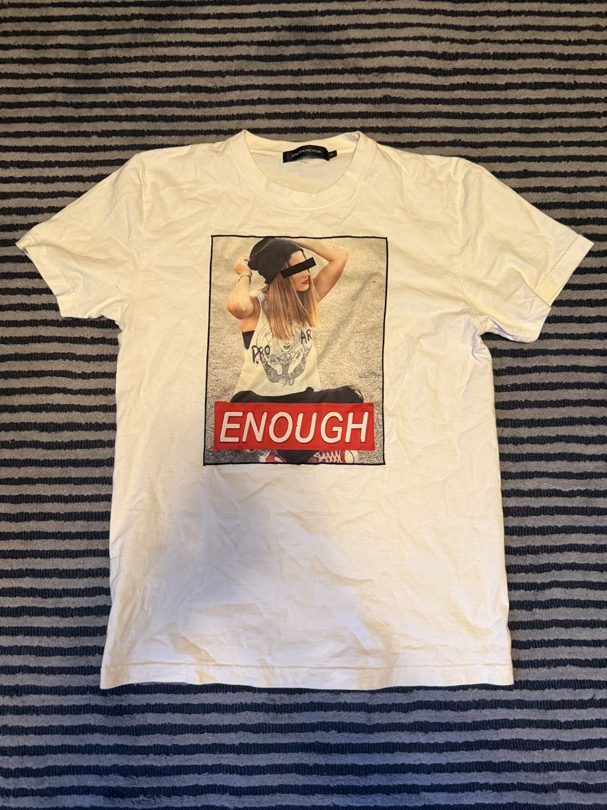 Japanese Brand jackrose enough boxlogo tee Size US M / EU 48-50 / 2 - 1 Thumbnail
