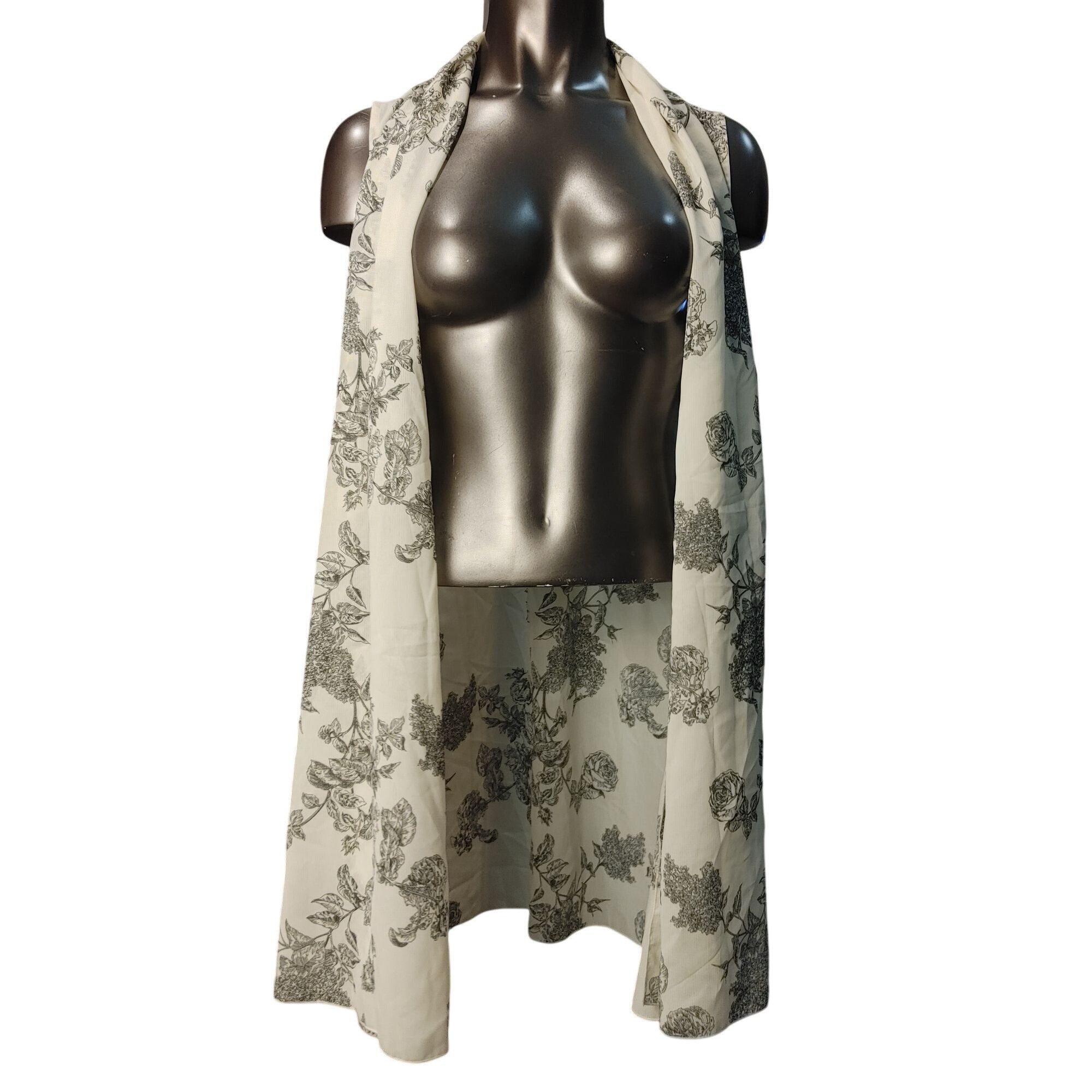 Other Susan Graver Women's White Floral Sheer Sleeveless Wrap Swea Size XL / US 12-14 / IT 48-50 - 2 Thumbnail