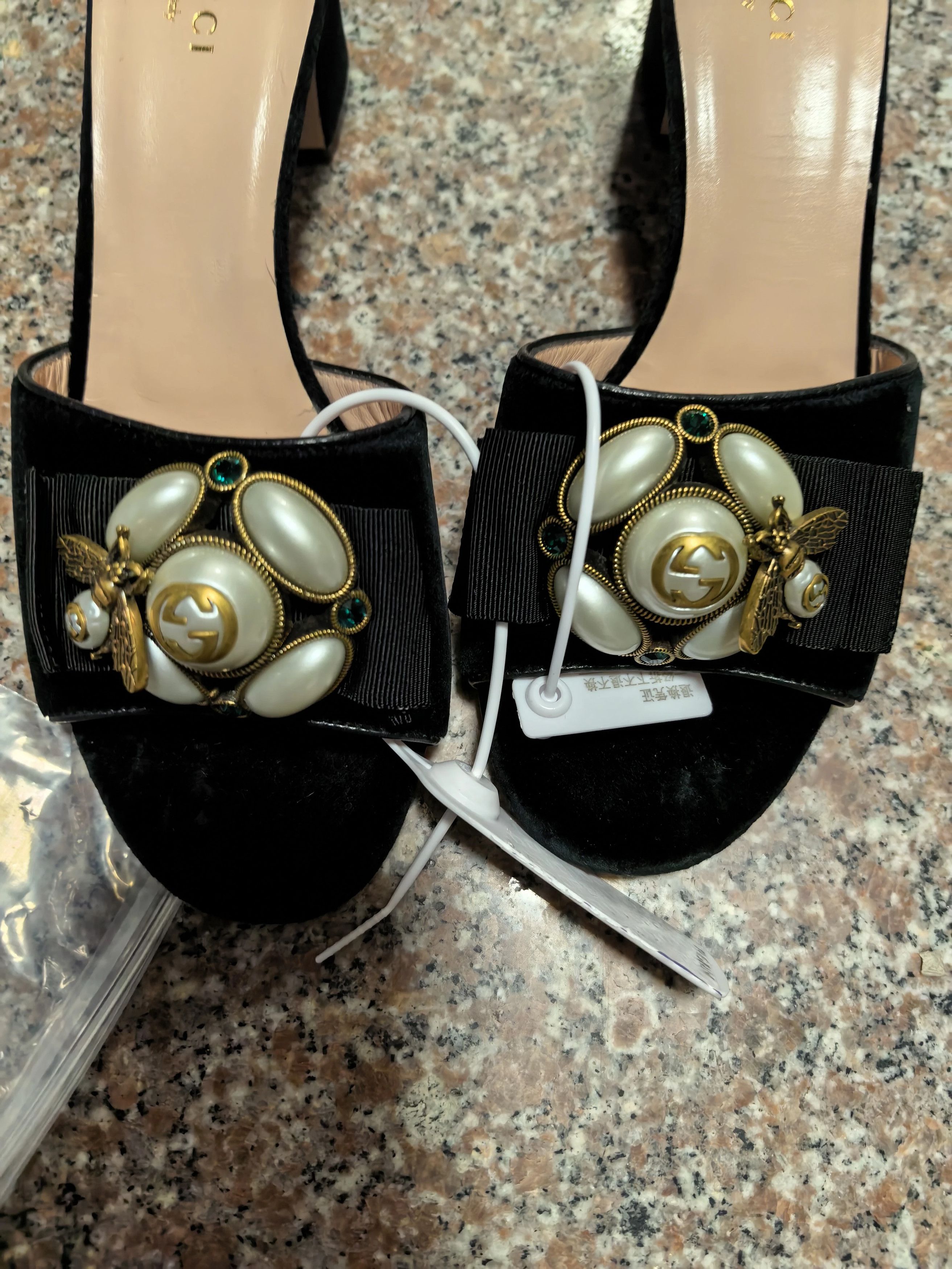 Gucci Gucci Bee High Heel Slipper 37.5 New Size US 7 / IT 37 - 3 Thumbnail