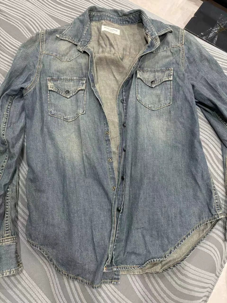 Yves Saint Laurent YSL Denim Shirt Authentic Size US M / EU 48-50 / 2 - 1 Thumbnail