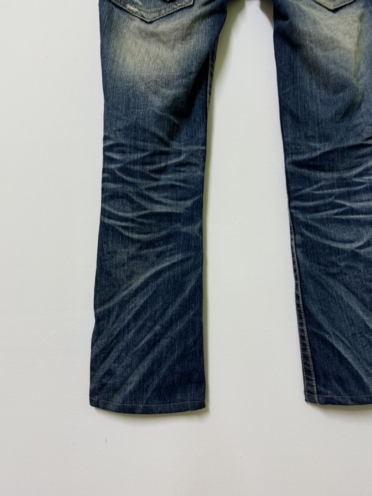 If Six Was Nine × Le Grande Bleu (L.G.B.) × Vintage VTG LOLITA DENIM DISTRESSED MUD WASH LOW RISE DENIM Size US 31 - 13 Thumbnail