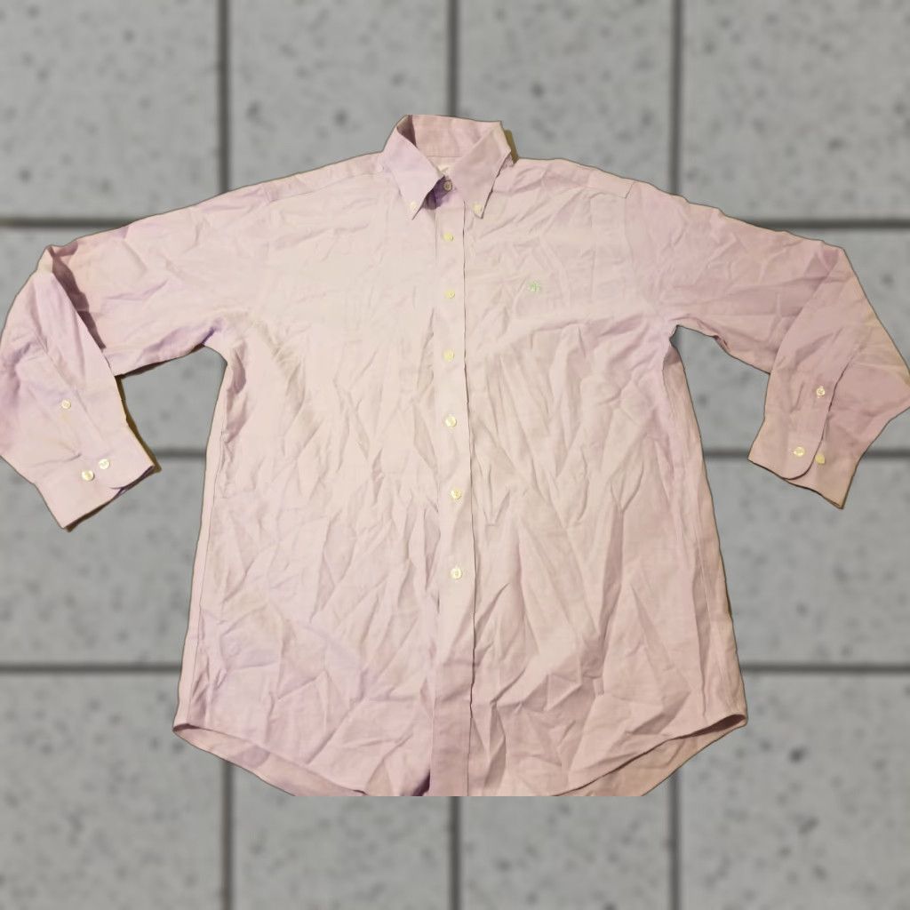 Brooks Brothers Mens Brooks Brothers Dress Shirt M Medium Purple Button Cotton Size 40R - 1 Thumbnail