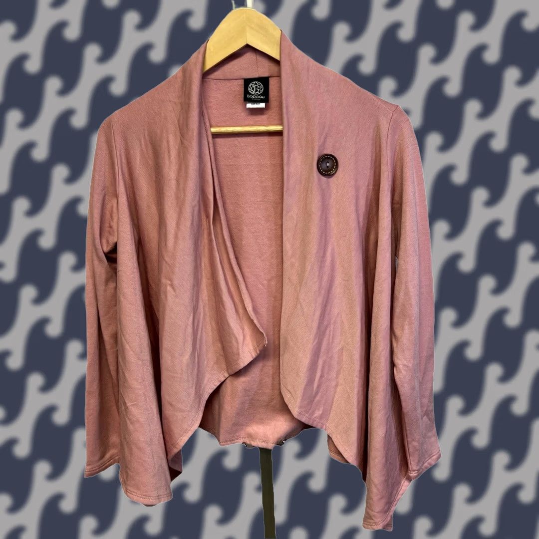 Vintage Bobeau Petite Coral Asymmetrical Wrap Top Funnel Neck Long Sleeve Medium Petite Cardigan Women Sweater Size M / US 6-8 / IT 42-44 - 1 Thumbnail