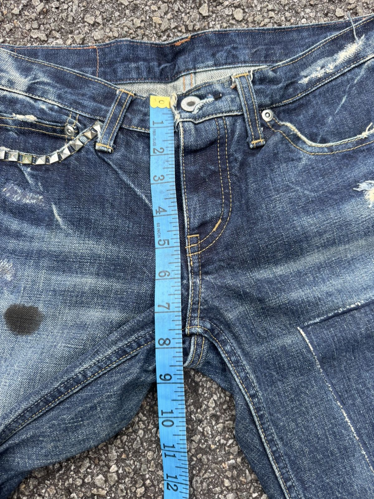 Hysteric Glamour HYSTERIC GLAMOUR JAPAN STUDDED UNISEX STYLE DISTRESSED JEANS Size US 29 - 21 Thumbnail
