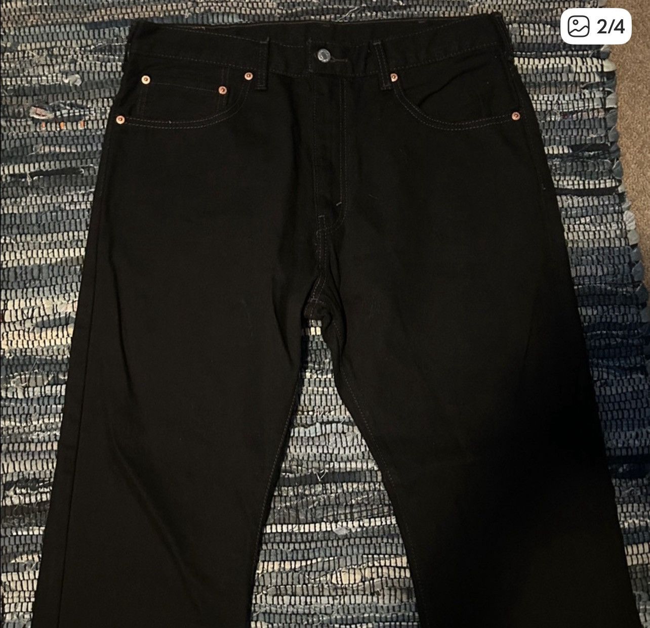 Levi's Levi’s Dark Black Denim Trousers Size US 36 / EU 52 - 2 Thumbnail