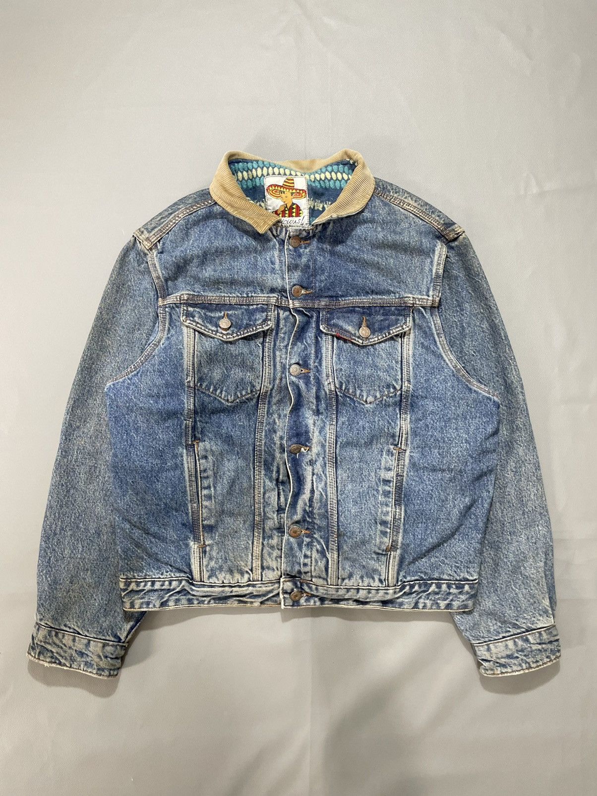 Vintage RARE Atomic City French Work men Denim Jacket Mudwash Size US L / EU 52-54 / 3 - 2 Thumbnail
