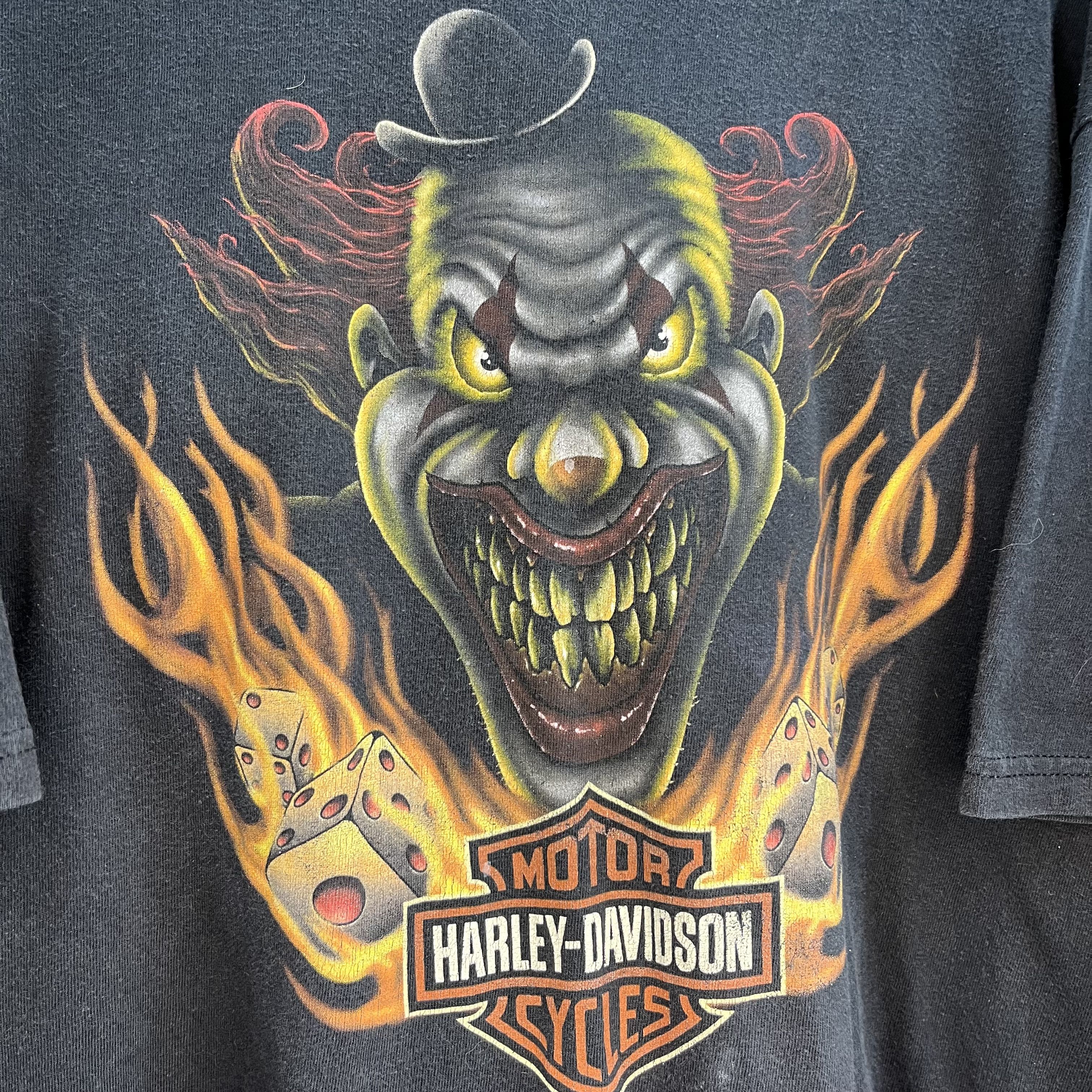 Harley Davidson HARLEY DAVIDSON ARCHIVE SCARY CLOWN TEE 1990s - № 56 Size US XL / EU 56 / 4 - 10 Thumbnail