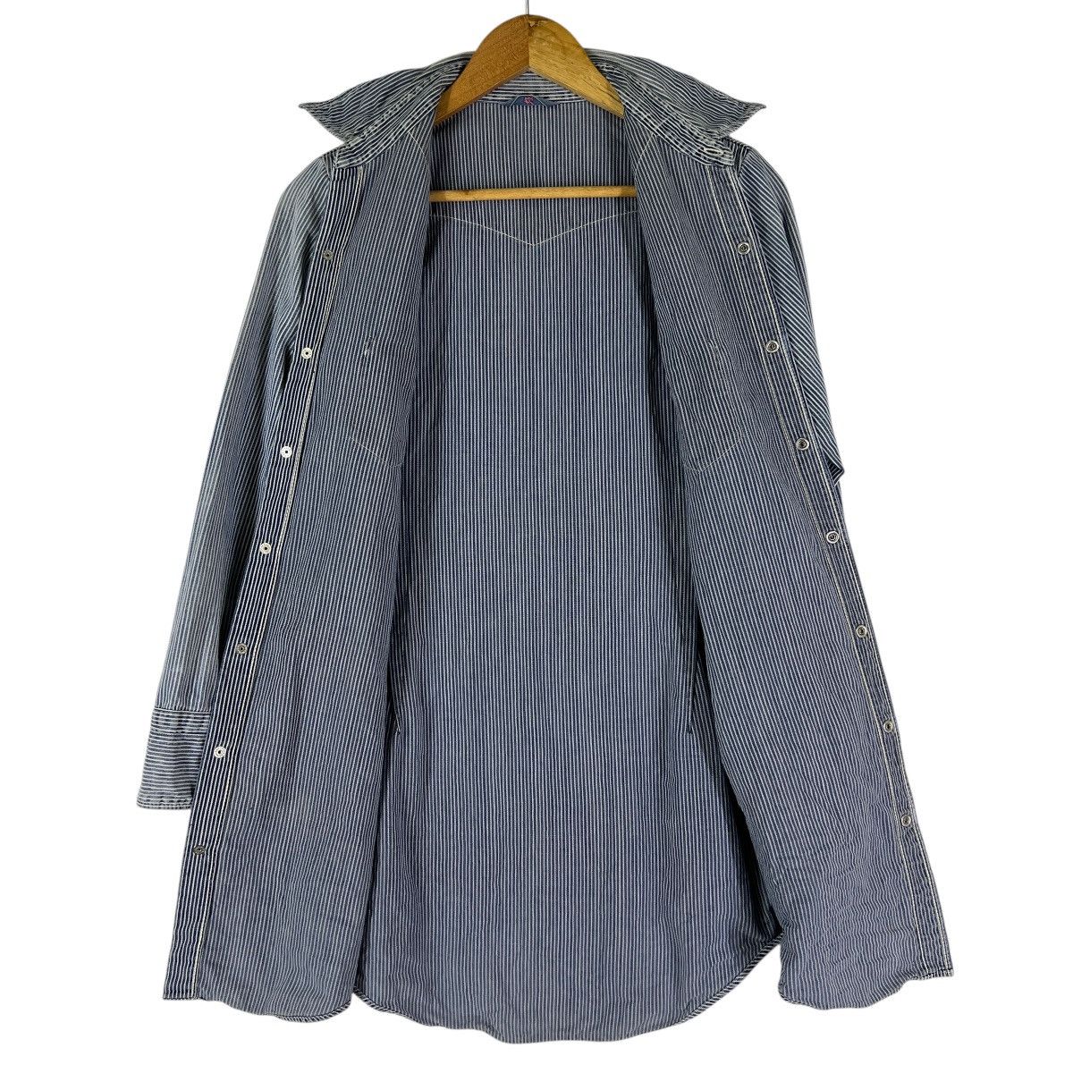 45rpm R BY 45RPM HIKORY STRIPE SNAPBUTTON LONG SHIRT MADE IN JAPAN Size M / US 6-8 / IT 42-44 - 10 Thumbnail