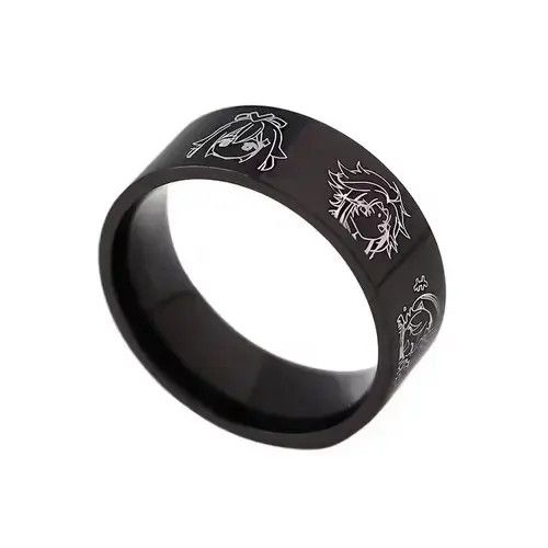 Japanese Brand Black Color Genshin Impact Game Ring ( size 7 to 13 ) Size ONE SIZE - 1 Thumbnail