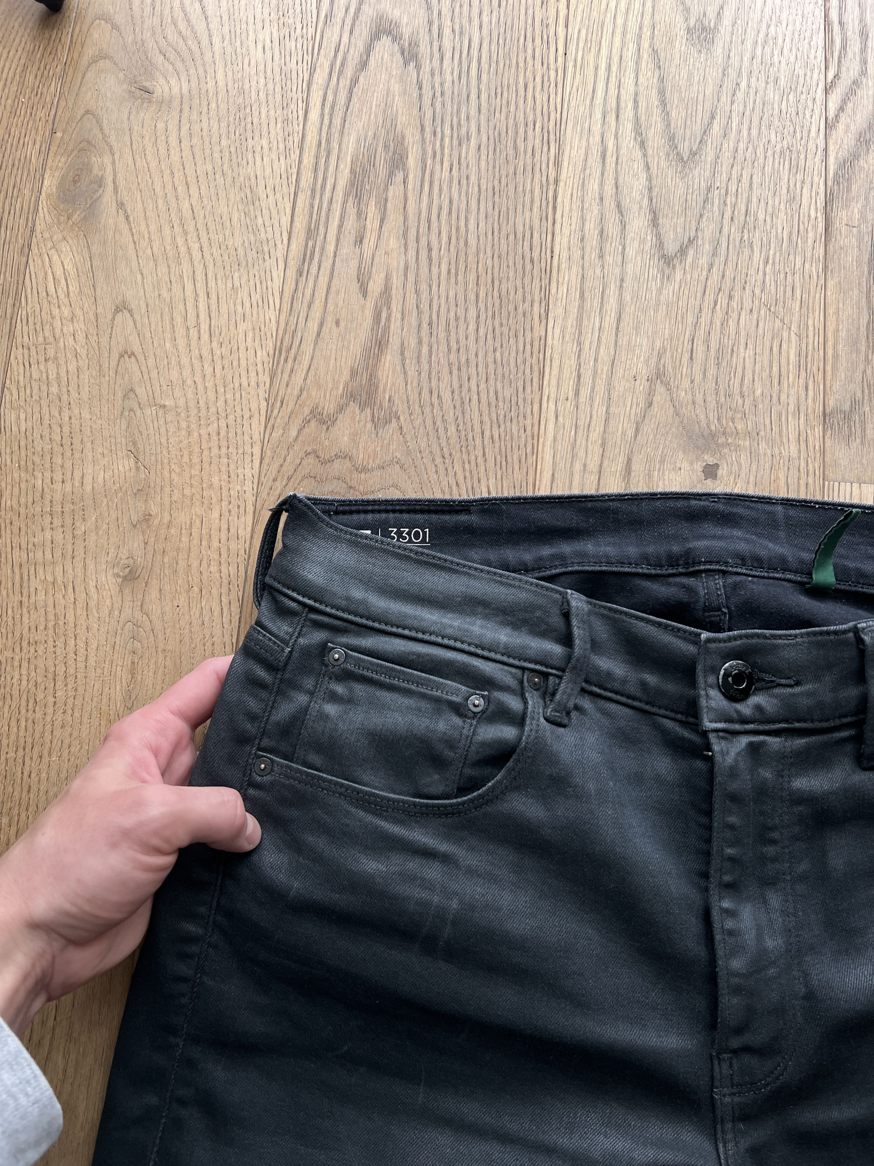 G-Star Sick G Star RAW 3301 faux leather pants waxed stretch skinny Size US 30 / EU 46 - 6 Thumbnail