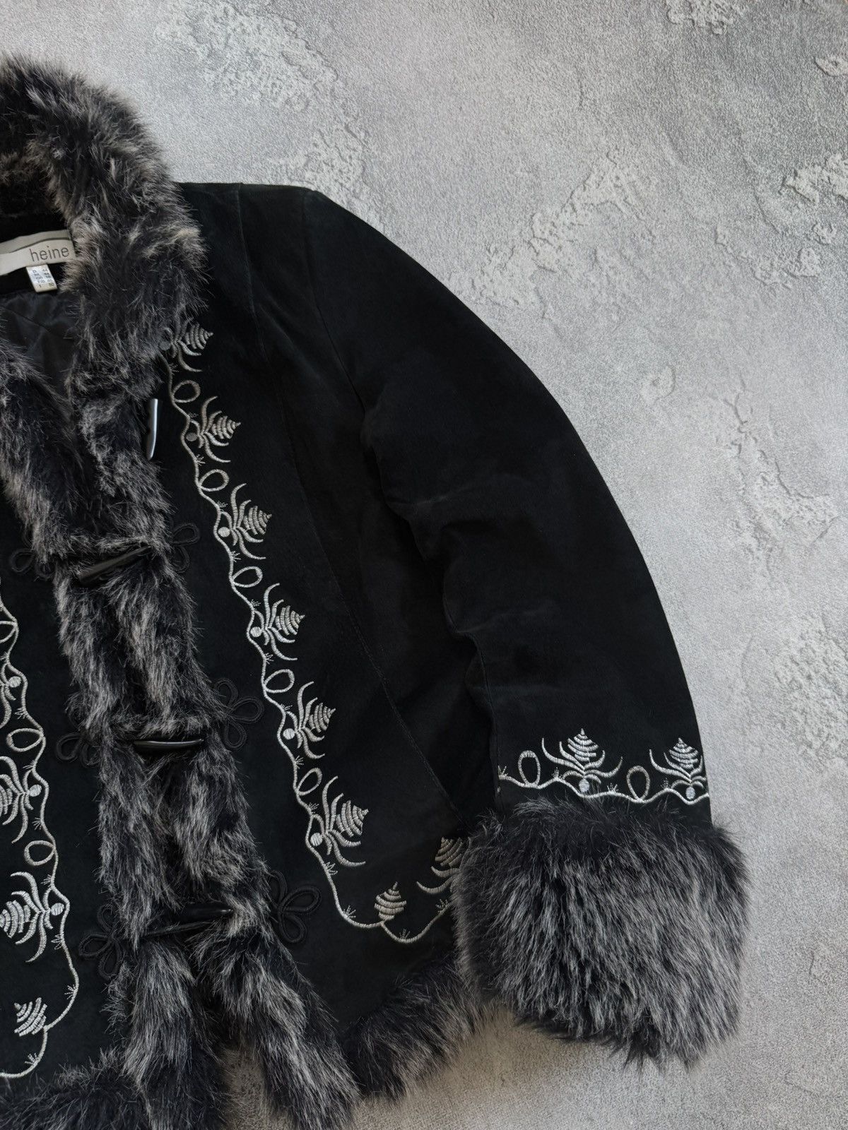 Miss Sixty Heine suede retro fur faux jacket coat black if six was nine Size XL / US 12-14 / IT 48-50 - 4 Thumbnail
