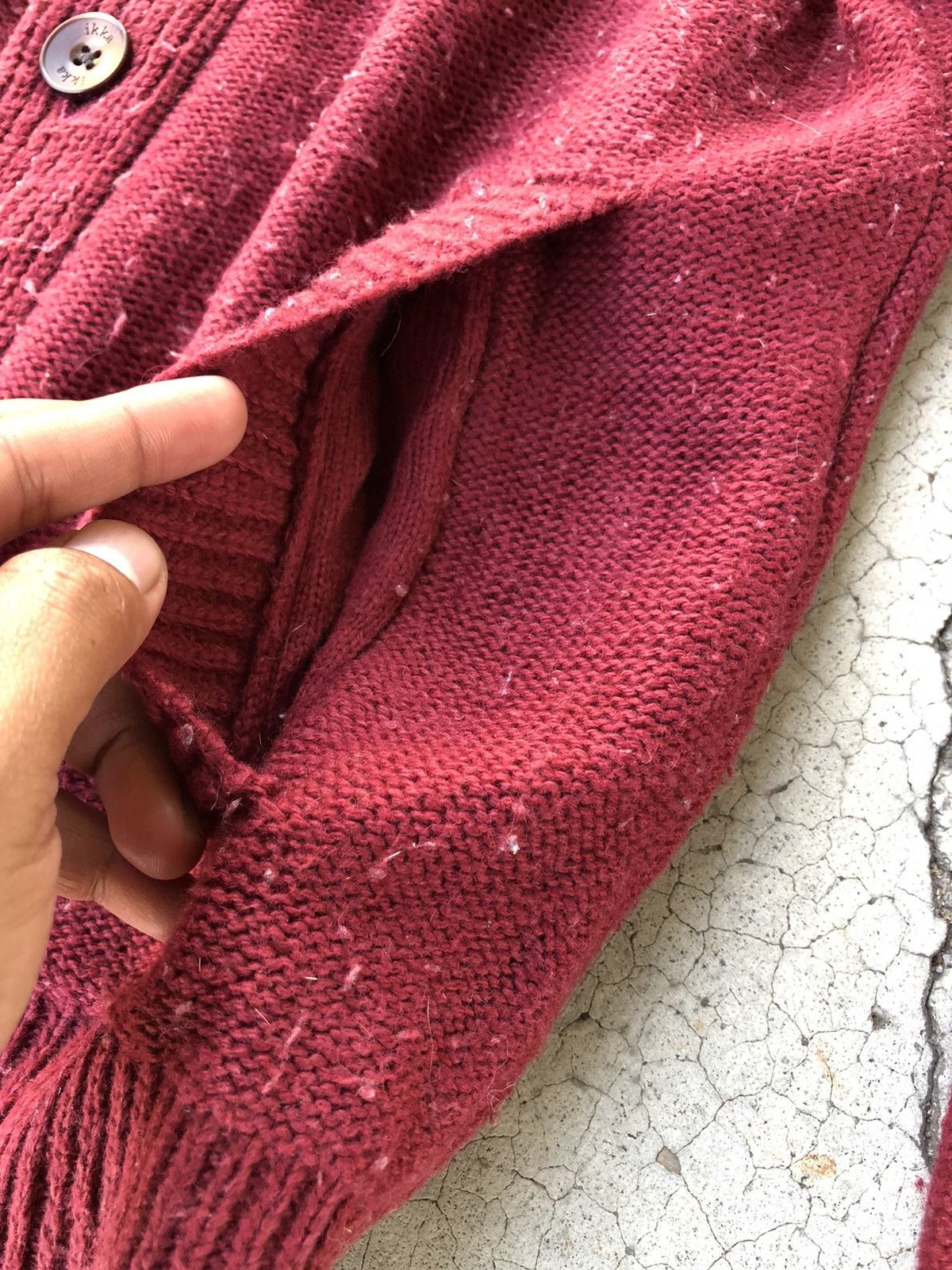 Aran Isles Knitwear Vintage Maron Cardigan Knitting Jumper With Pocket Size US S / EU 44-46 / 1 - 4 Thumbnail