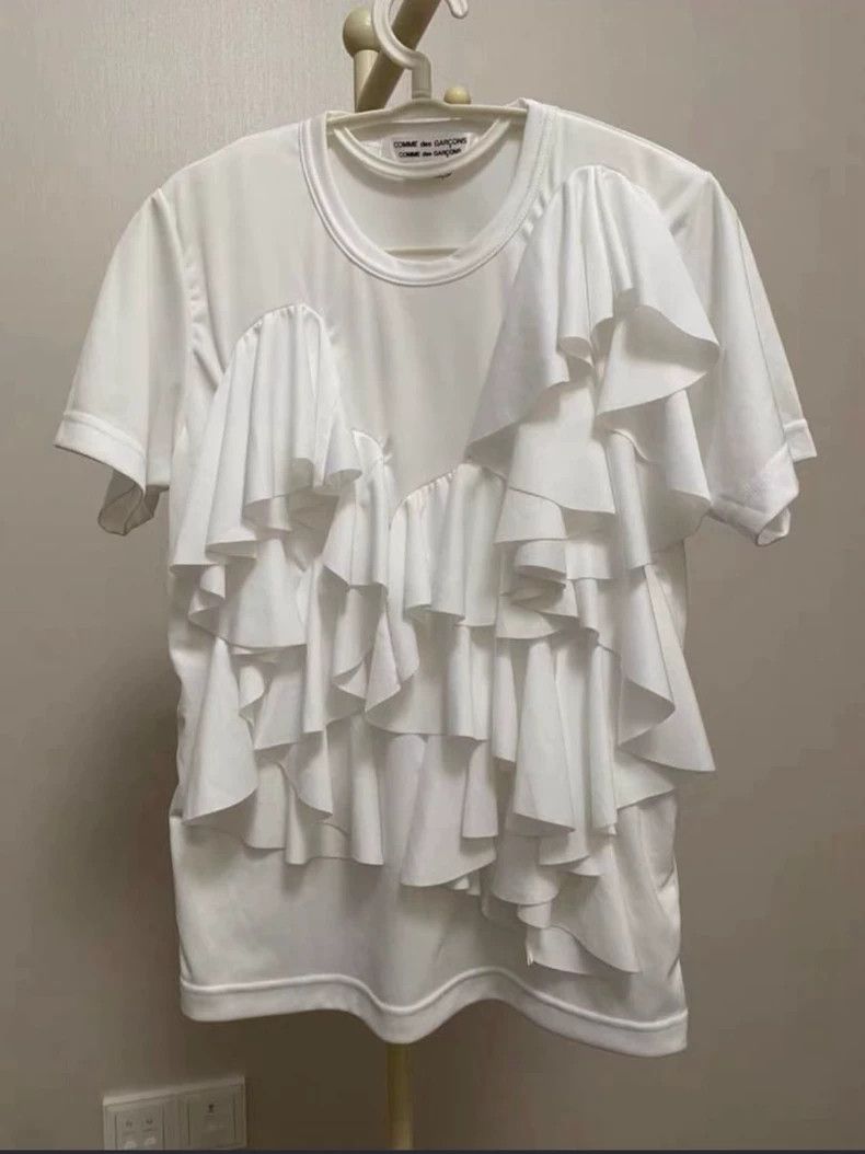 Comme des Garcons Comme Des Garcons Lace white short sleeved T-shirt 2505-Nex Size M / US 6-8 / IT 42-44 - 1 Thumbnail