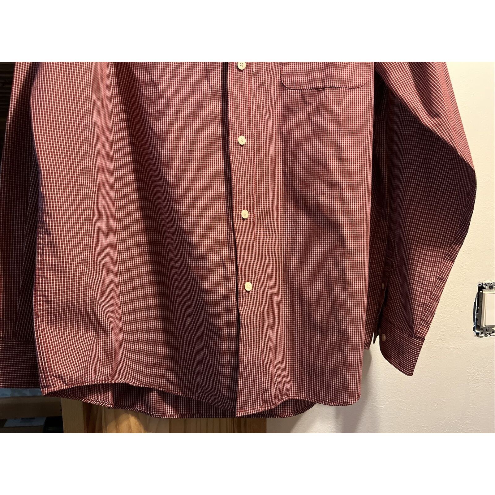 Consensus Sportswear Consensus Men’s XL Red Check LS Button Polyester Blend Shirt Size US XL / EU 56 / 4 - 7 Thumbnail