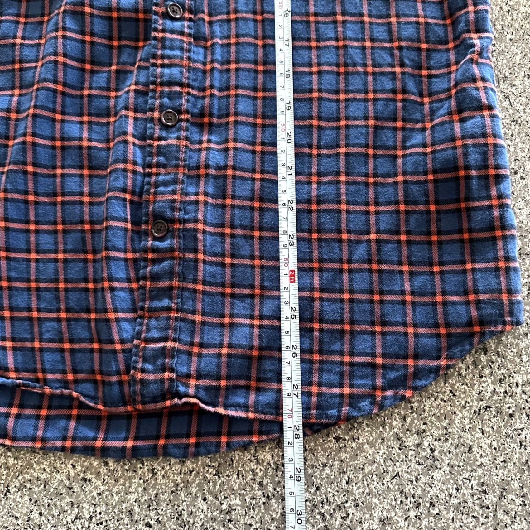 Gap Gap Shirt Mens S Flannel Button-Up Blue Plaid 98% Cotton 2% Spandex Stretch Size US S / EU 44-46 / 1 - 7 Thumbnail