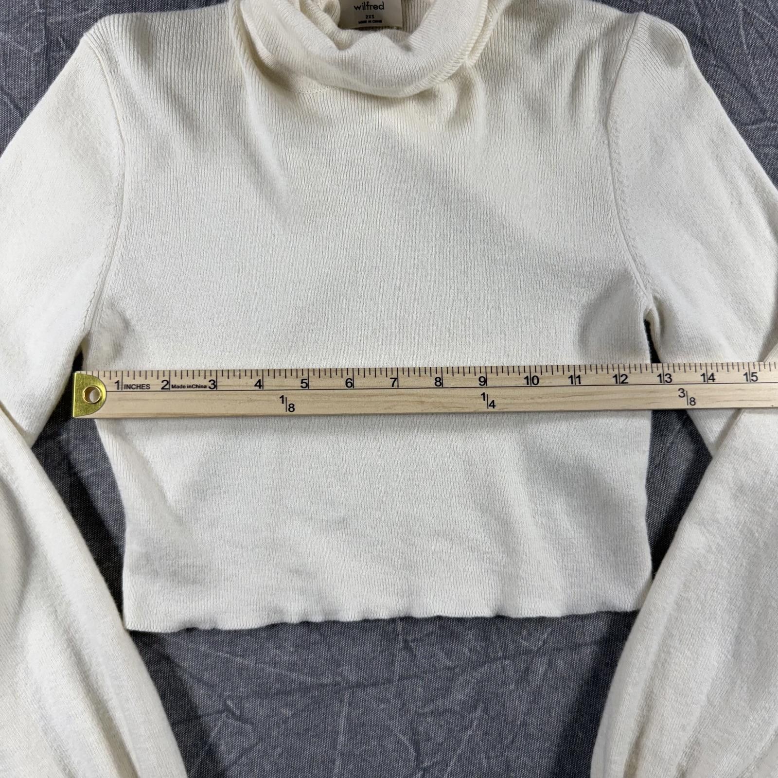Other Wilfred Shirt Women's 2XS Cream Cropped Turtle Neck Size XXS / US 00 / IT 34 - 4 Thumbnail