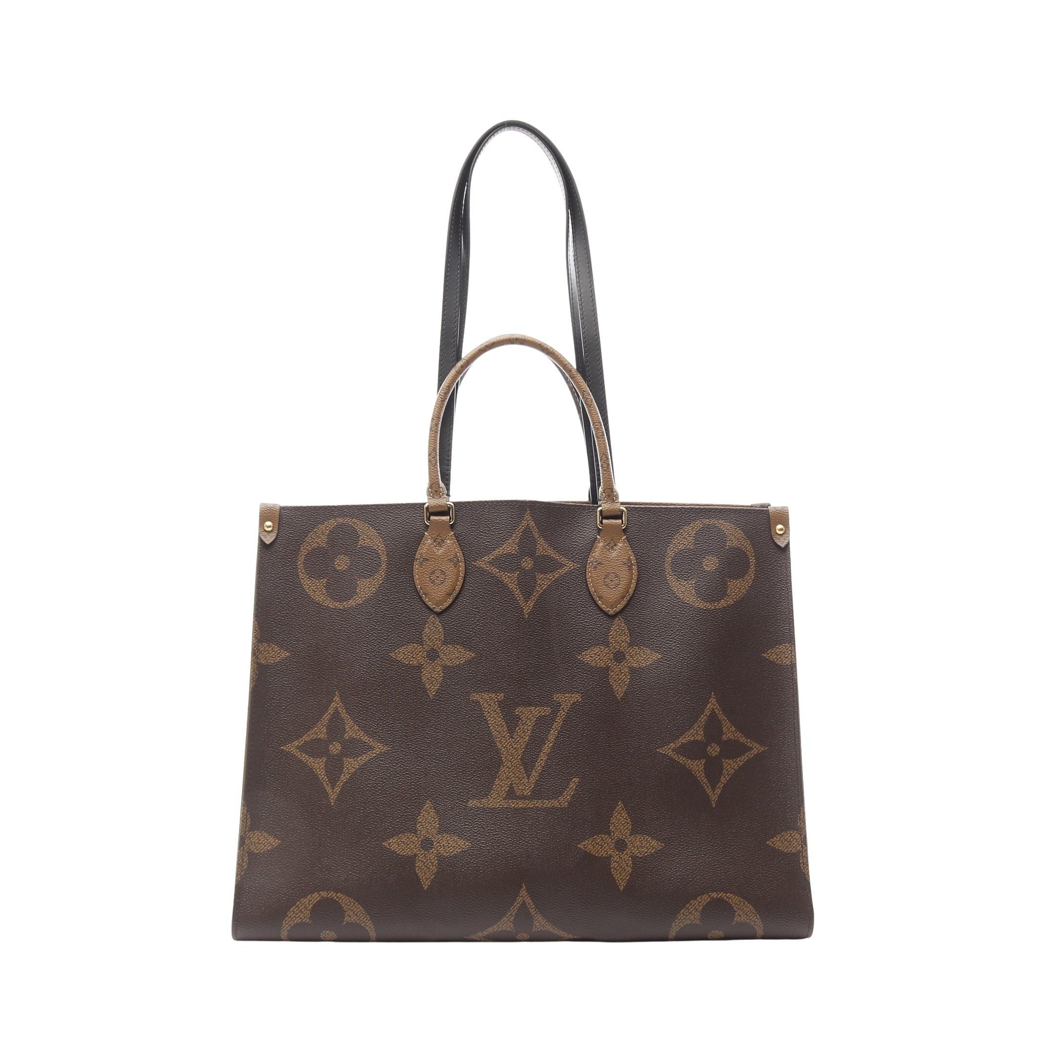 Louis Vuitton Louis Vuitton On-The-Go Gm Monogram Giant Reverse Shoulder Bag Leather Brown Light Size ONE SIZE - 1 Thumbnail