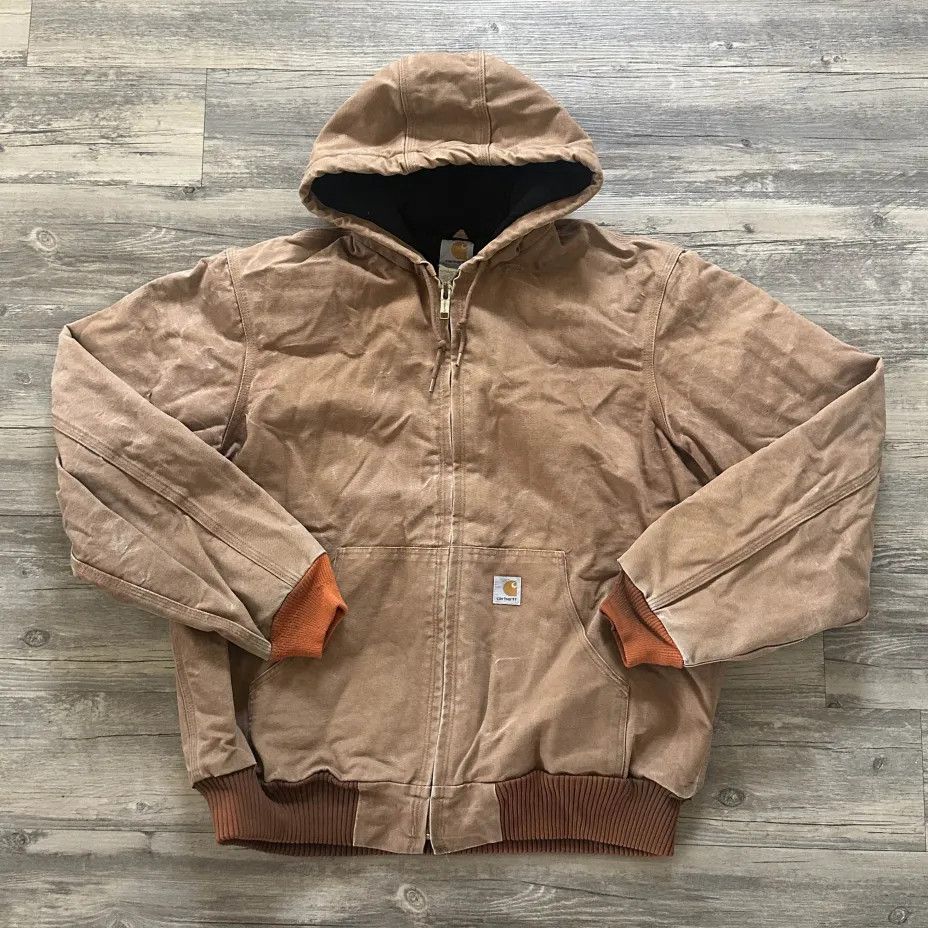 Carhartt Vintage Carhartt J140BRN Carhartt Hooded Jacket Size Large Size US L / EU 52-54 / 3 - 1 Thumbnail