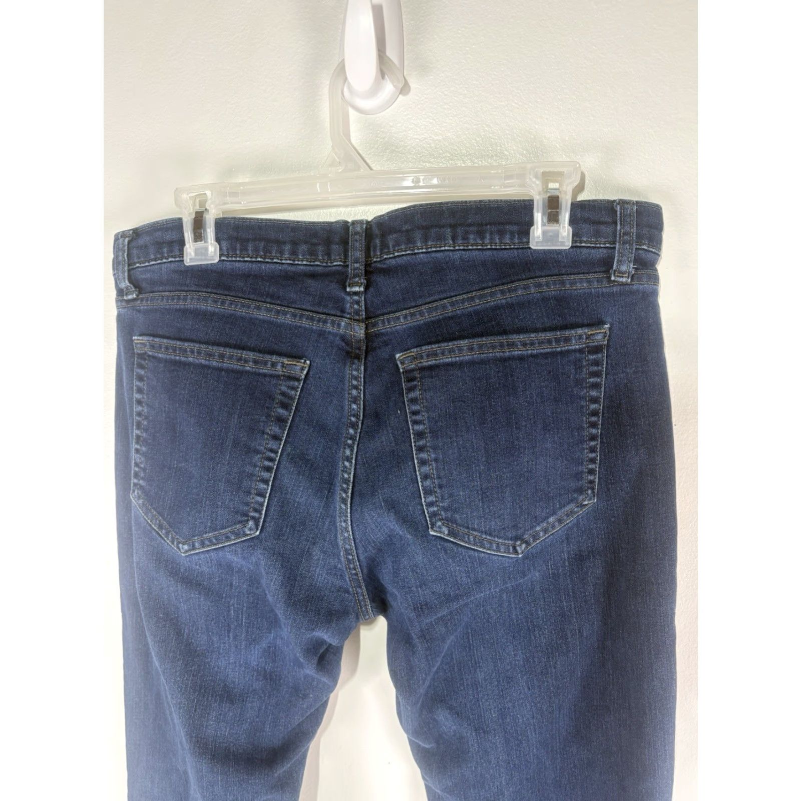 Lands' End Lands' End Canvas Pin Straight Jeans Womens Size 10 Blue 100% Cotton Denim Regular Rise Mid 5-Pocket Design Easy Care Machine Washable Big: 29 Inseam Size 32" / US 10 / IT 46 - 5 Thumbnail