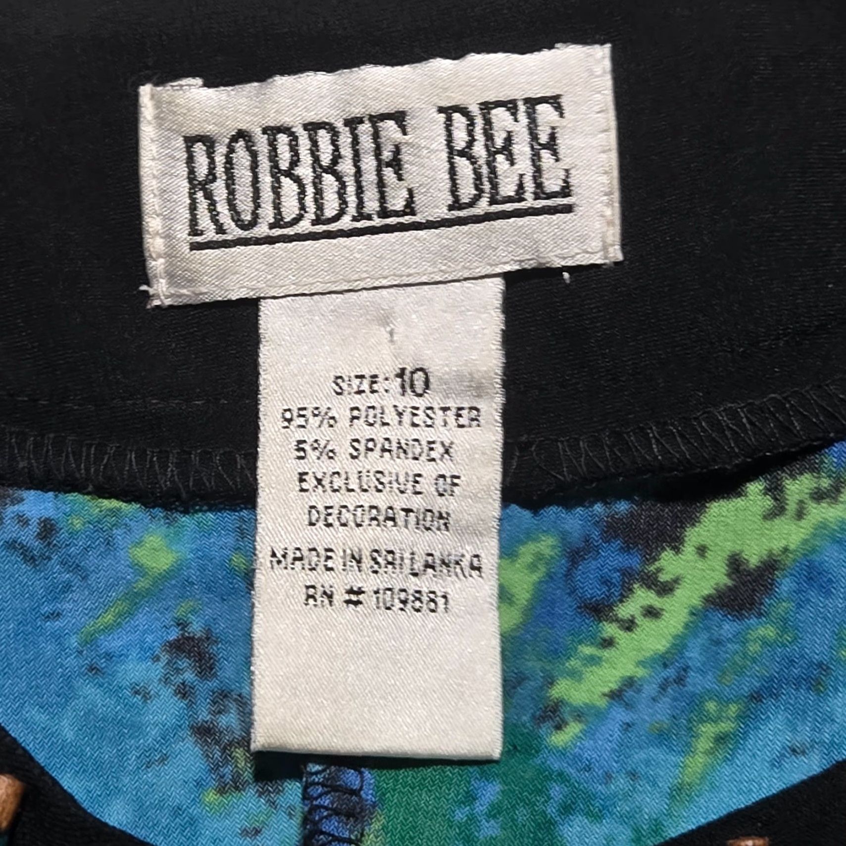 Vintage Robbie Bee Dress Sleeveless Shirt Top Women's Size 10 Peacock Design Green Knee Length Casual Dress Size L / US 10 / IT 46 - 3 Thumbnail