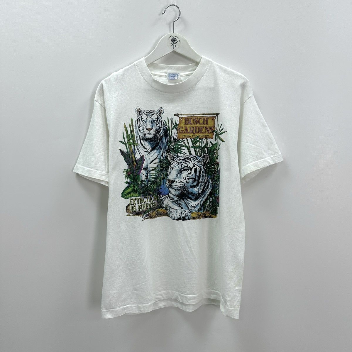 Vintage Vintage 90s Busch Gardens Bengal Tiger graphic tee y2k anima Size US L / EU 52-54 / 3 - 1 Thumbnail