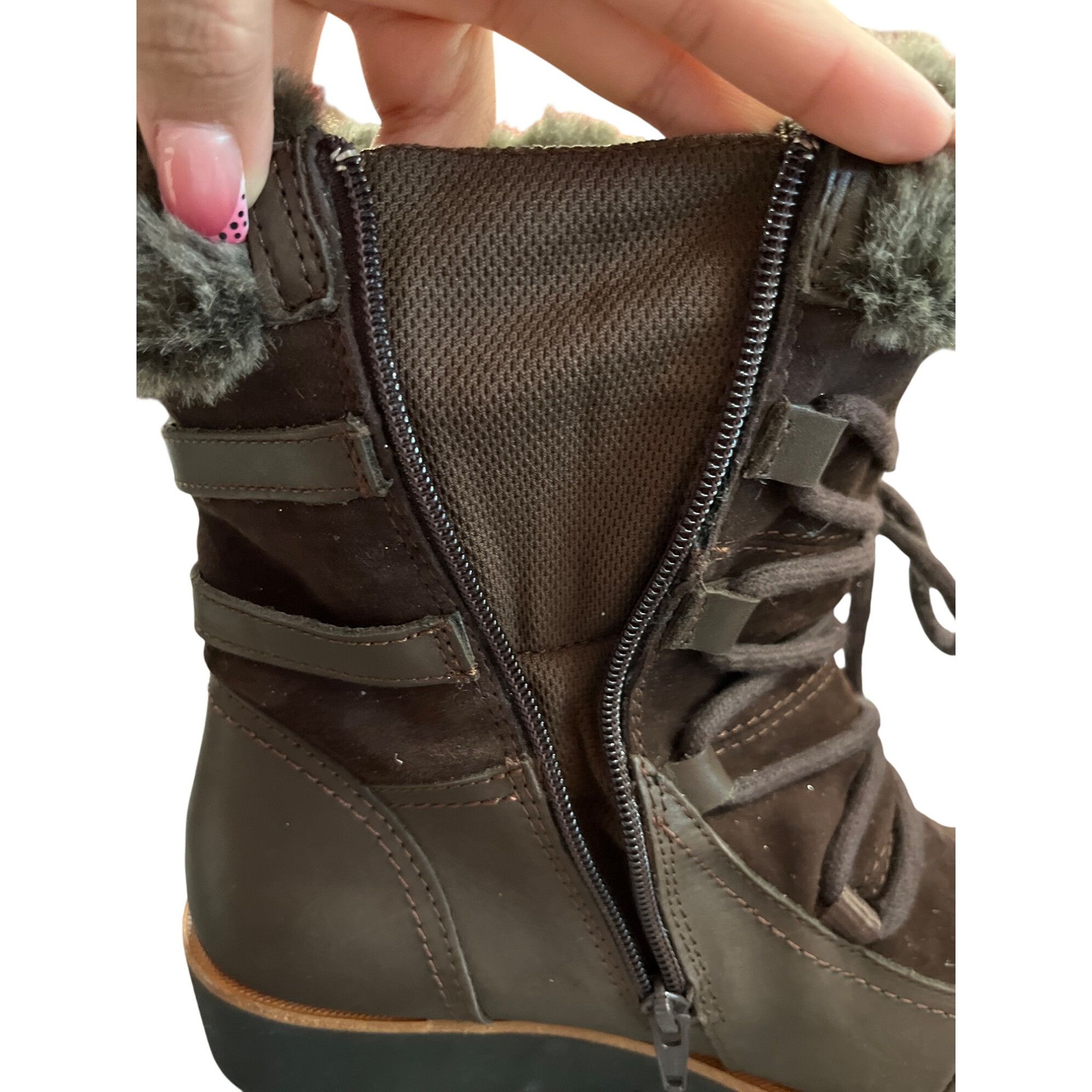 Other Earth Womens Brown Java Multi Faux Fur Trim Boots Sz 10M SKU Size US 10 / IT 40 - 9 Thumbnail