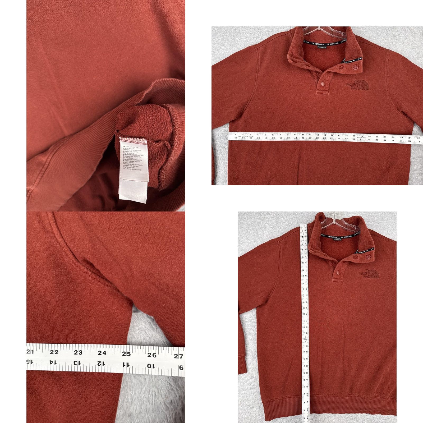 The North Face The North Face Sweatshirt Mens XL Rust Red Quarter Snap Fleece Pullover Logo Size US XL / EU 56 / 4 - 8 Thumbnail